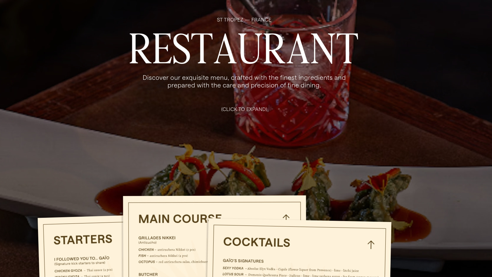 GAÏO - Restaurant, Cabaret et Club captured website design