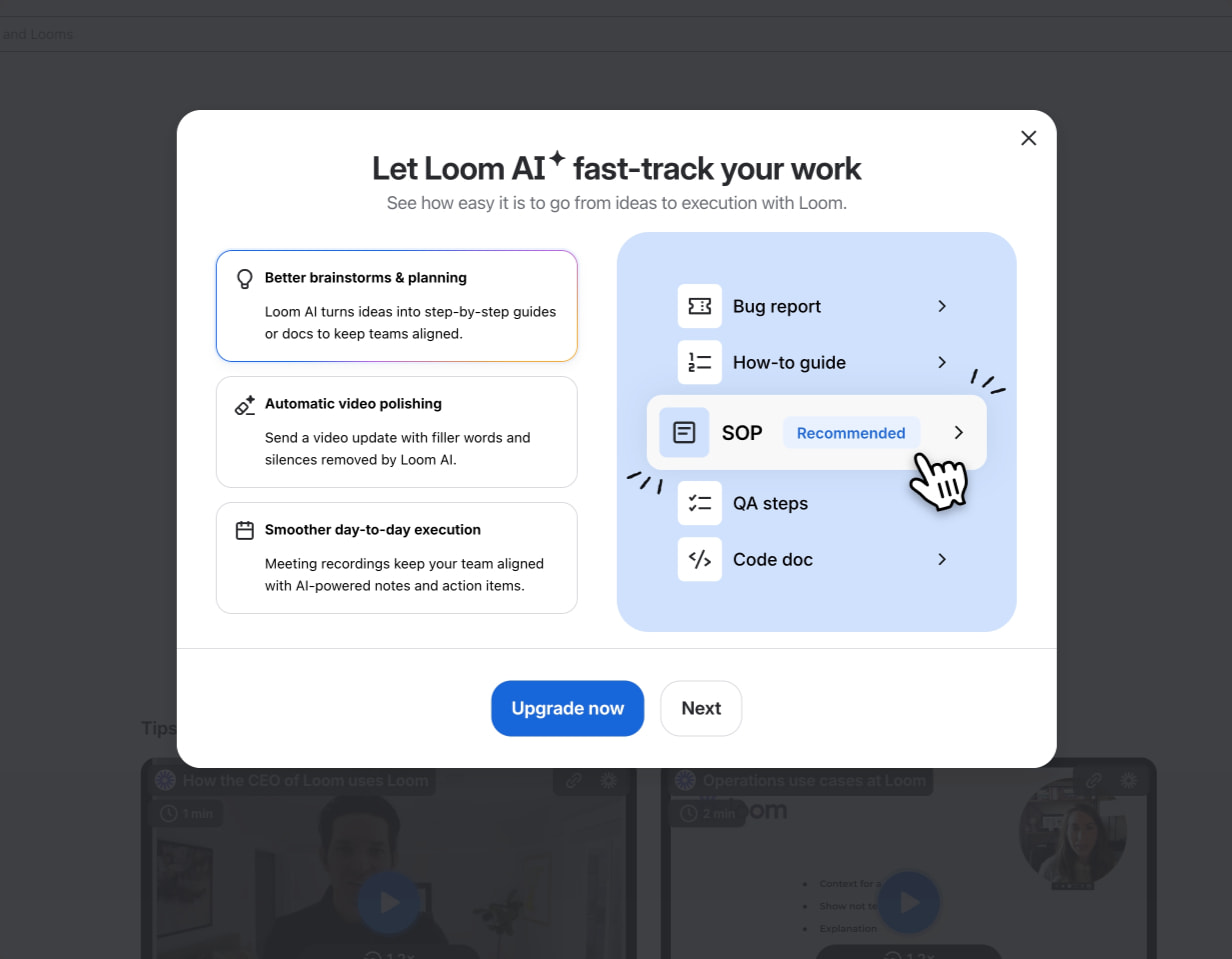 Loom | Free Screen & Video Recording Software captured website design