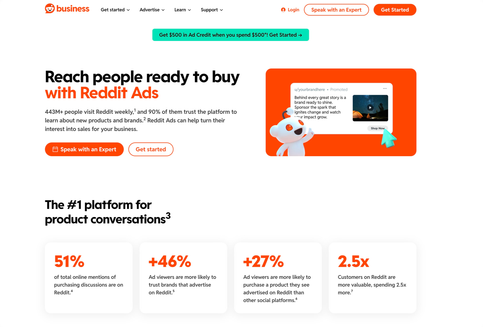 Reach your customers on Reddit | Reddit for Business captured website design