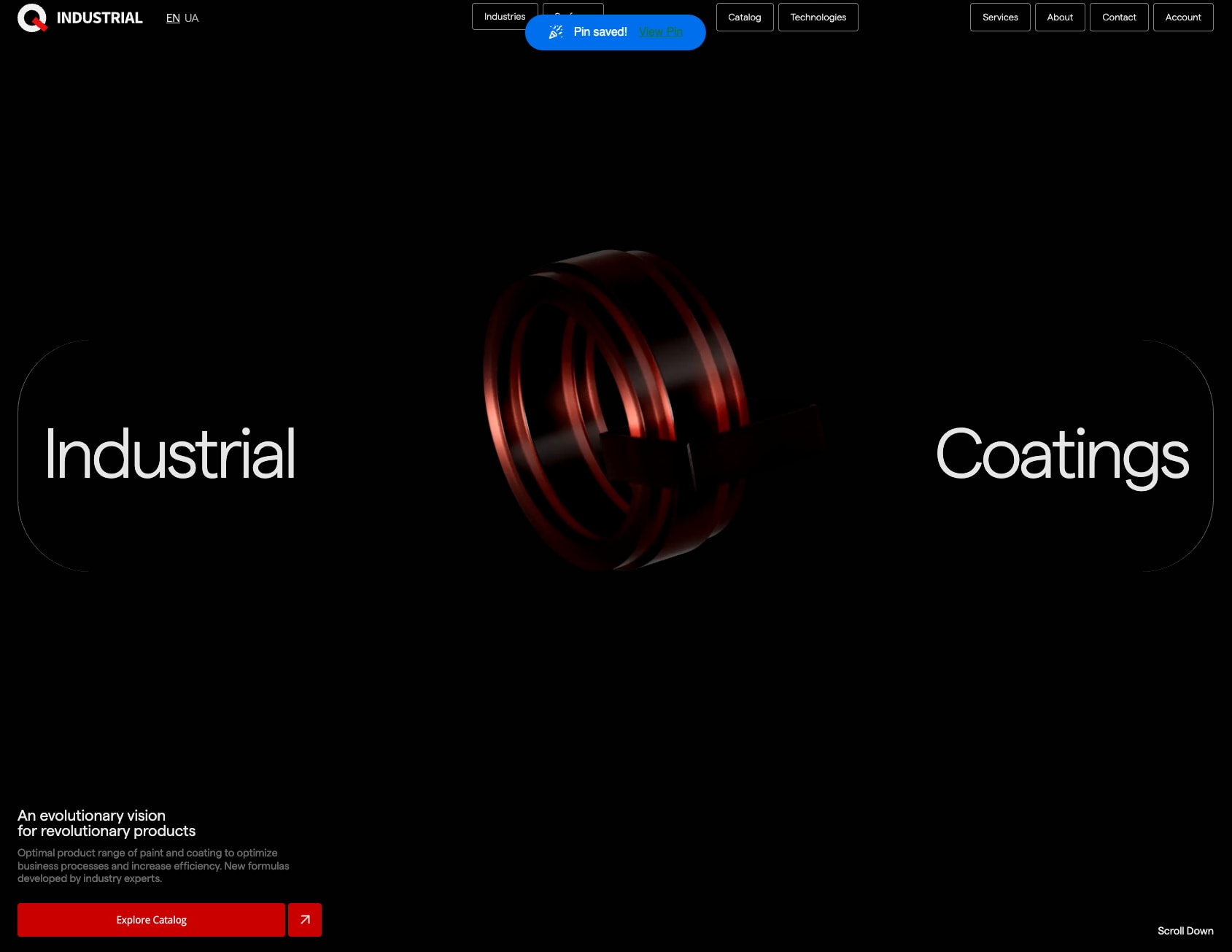 Q-Industrial captured website design