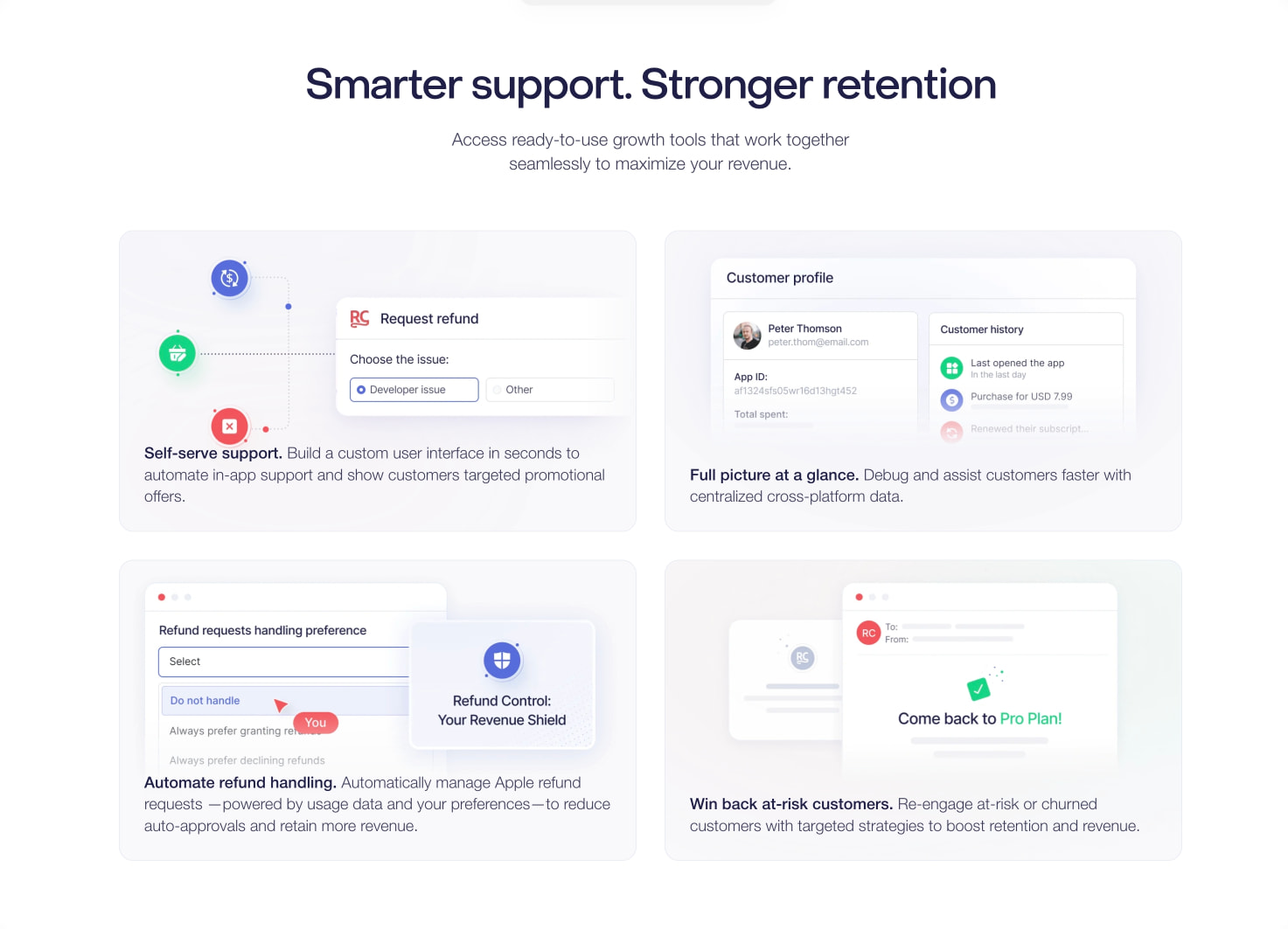 In-App Subscriptions Made Easy – RevenueCat captured website design