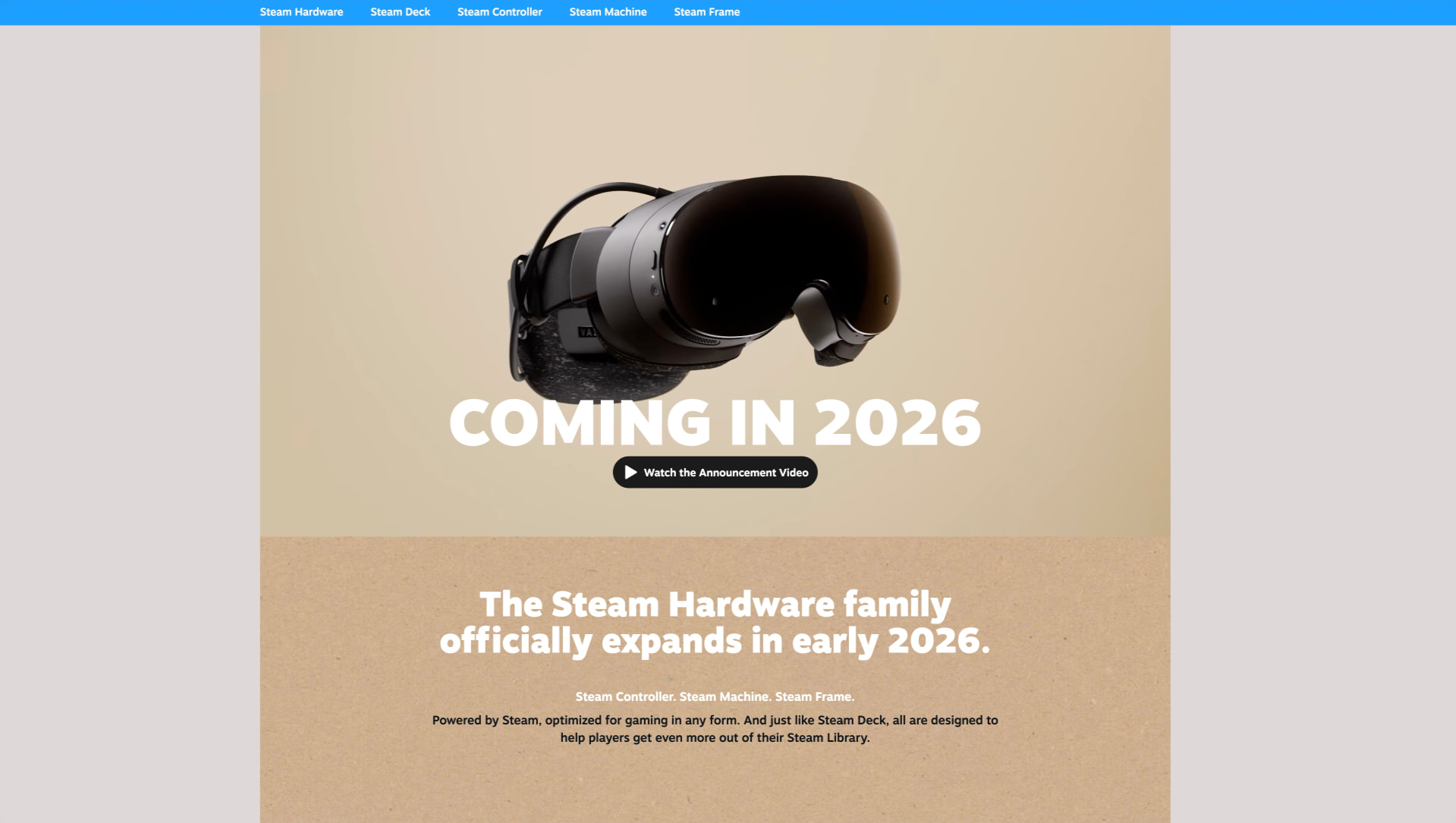 Steam Hardware captured website design