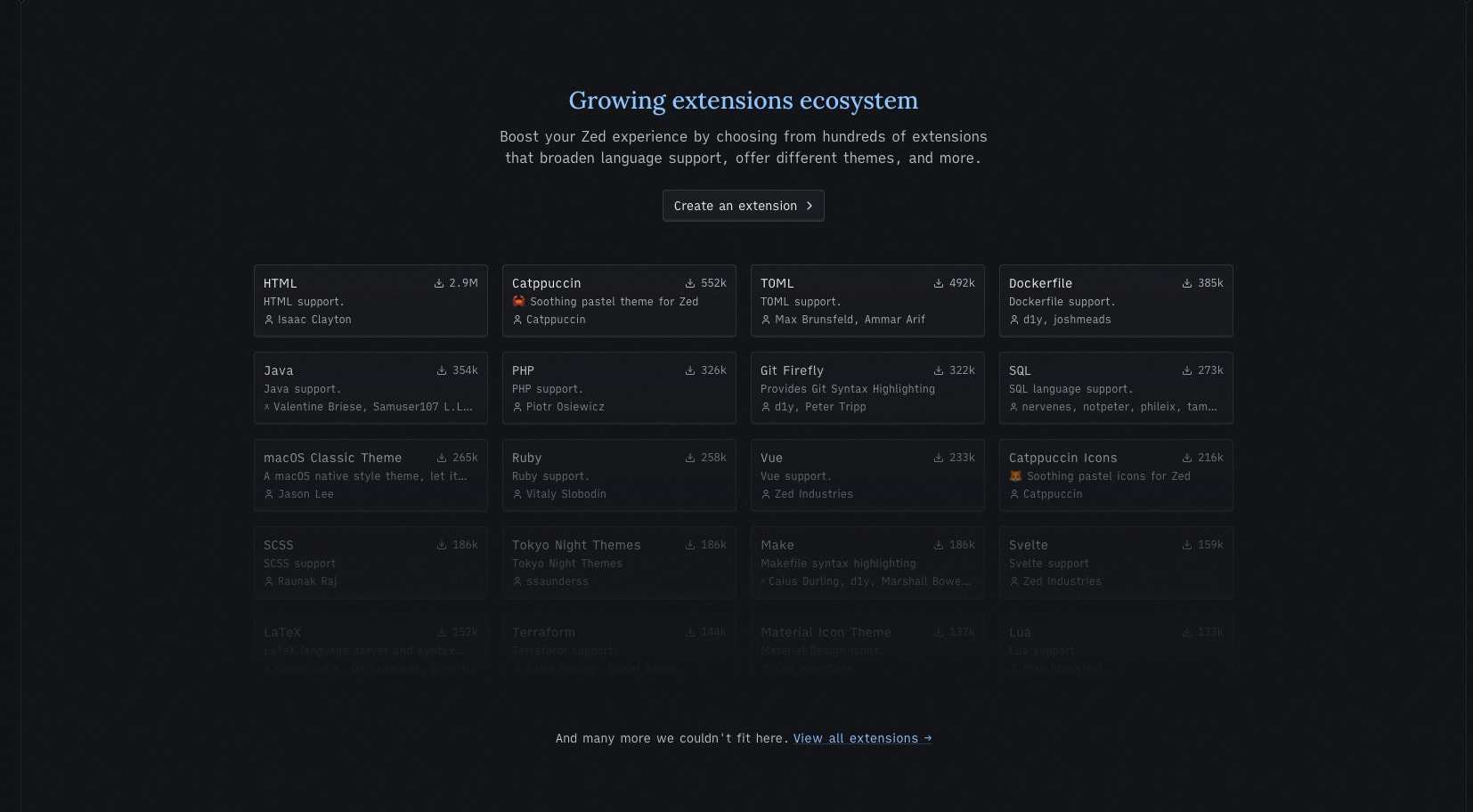 Zed — The editor for what's next captured website design