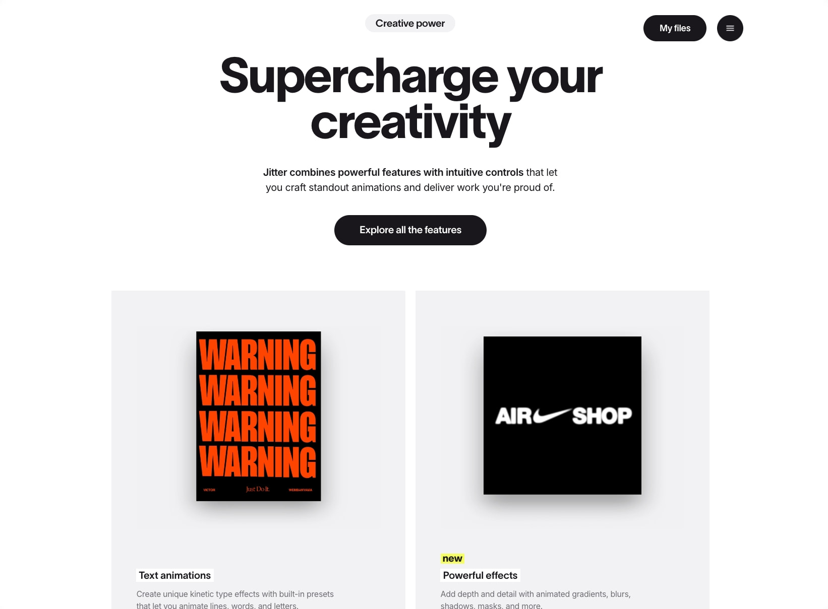 Jitter · A fast and simple motion design tool on the web captured website design