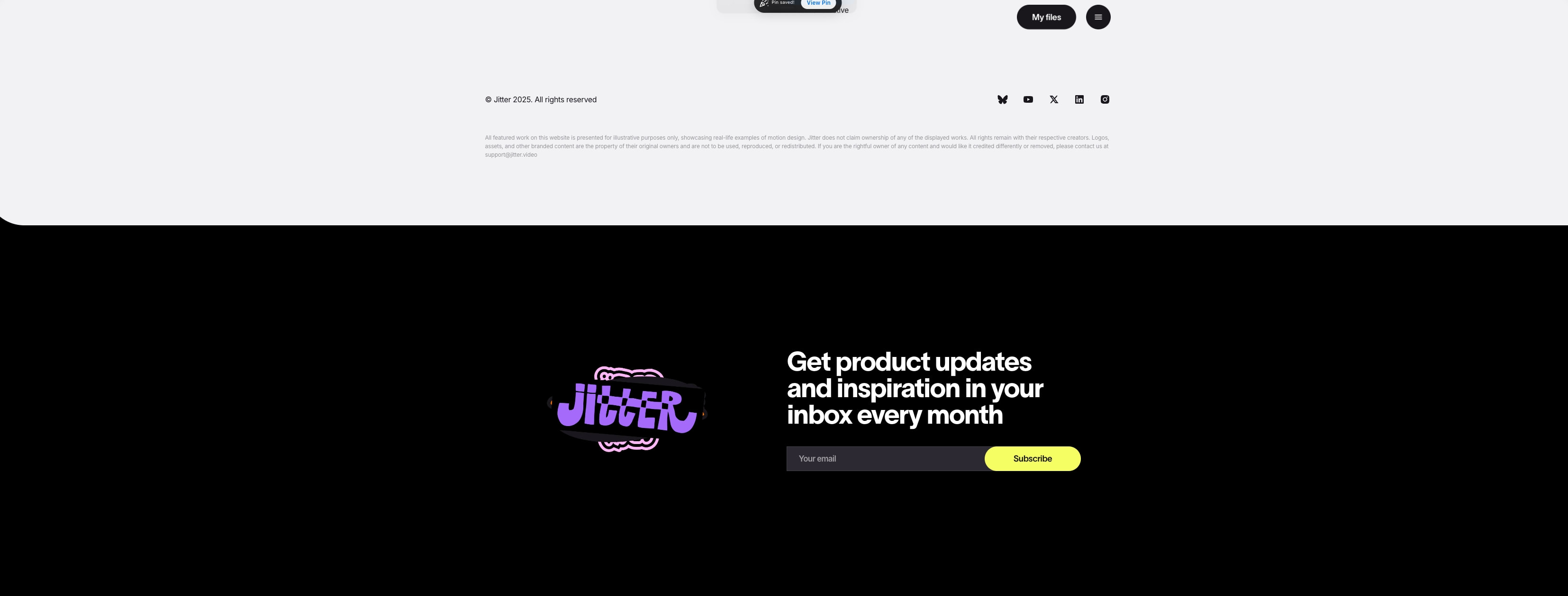 Captured design matching jitter.video captured website design