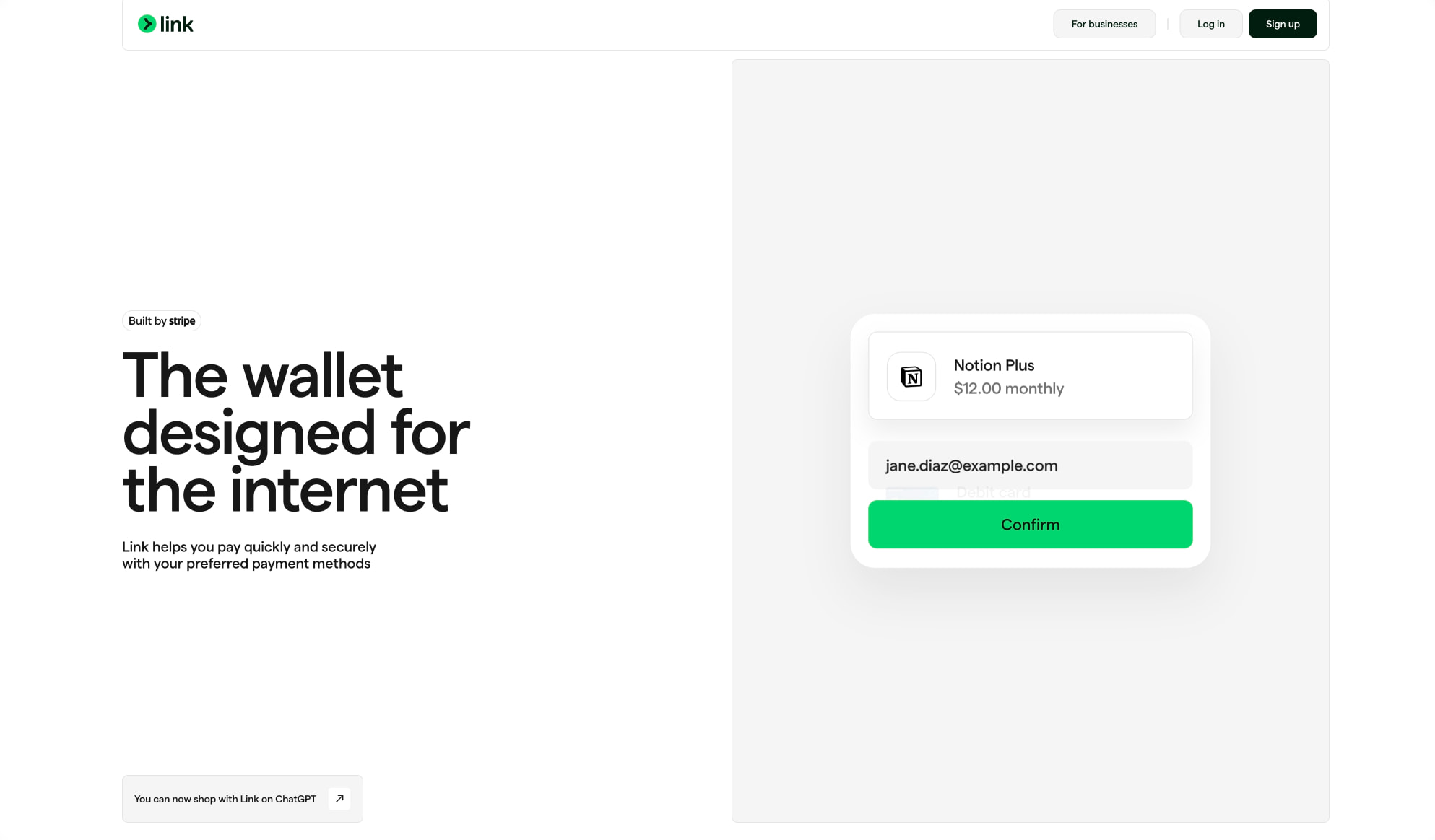 Link: The wallet designed for the internet captured website design