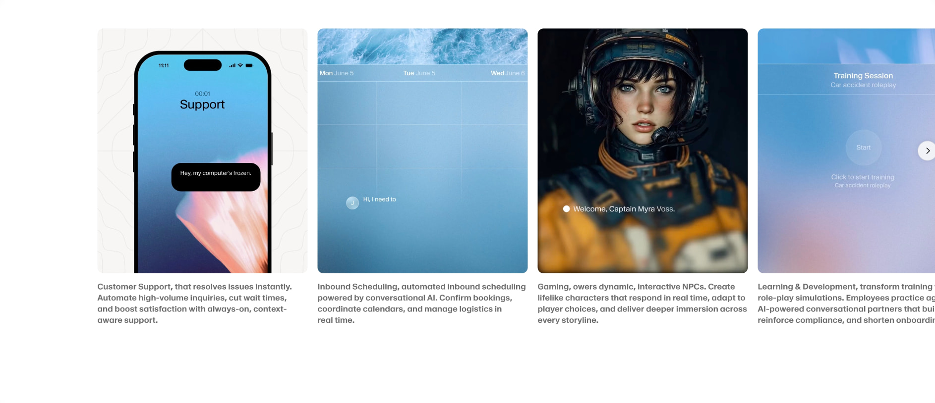 Conversational AI Agent Platform for Real-Time Voice & Chat captured website design