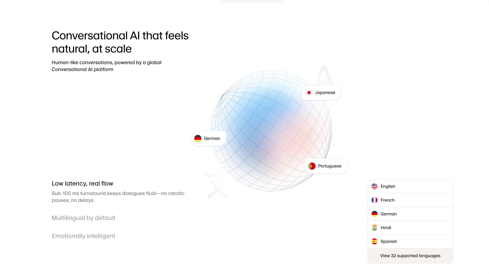 Conversational AI Agent Platform for Real-Time Voice & Chat captured website design
