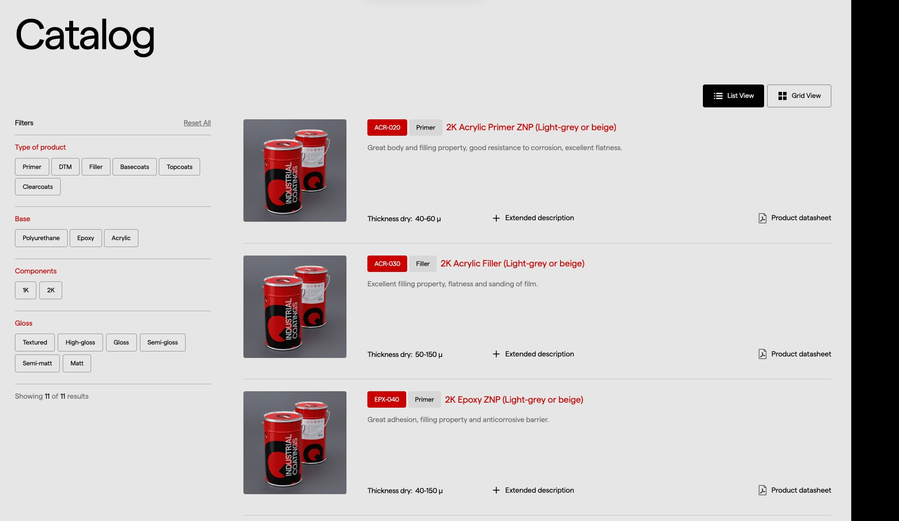 Q-Industrial — Catalog captured website design