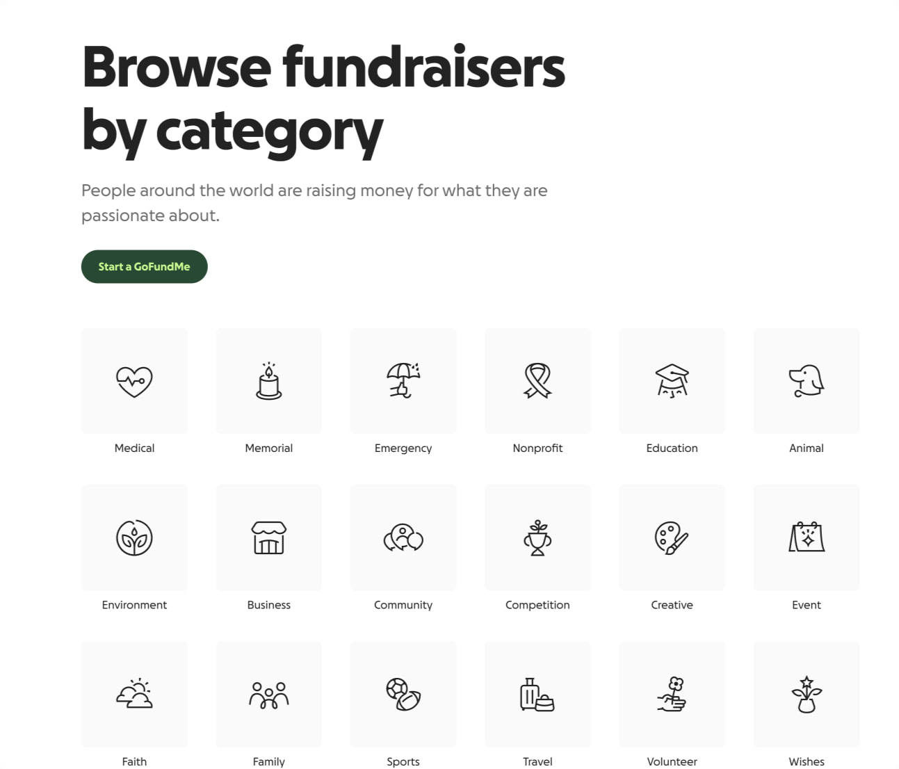 GoFundMe - Discover captured website design