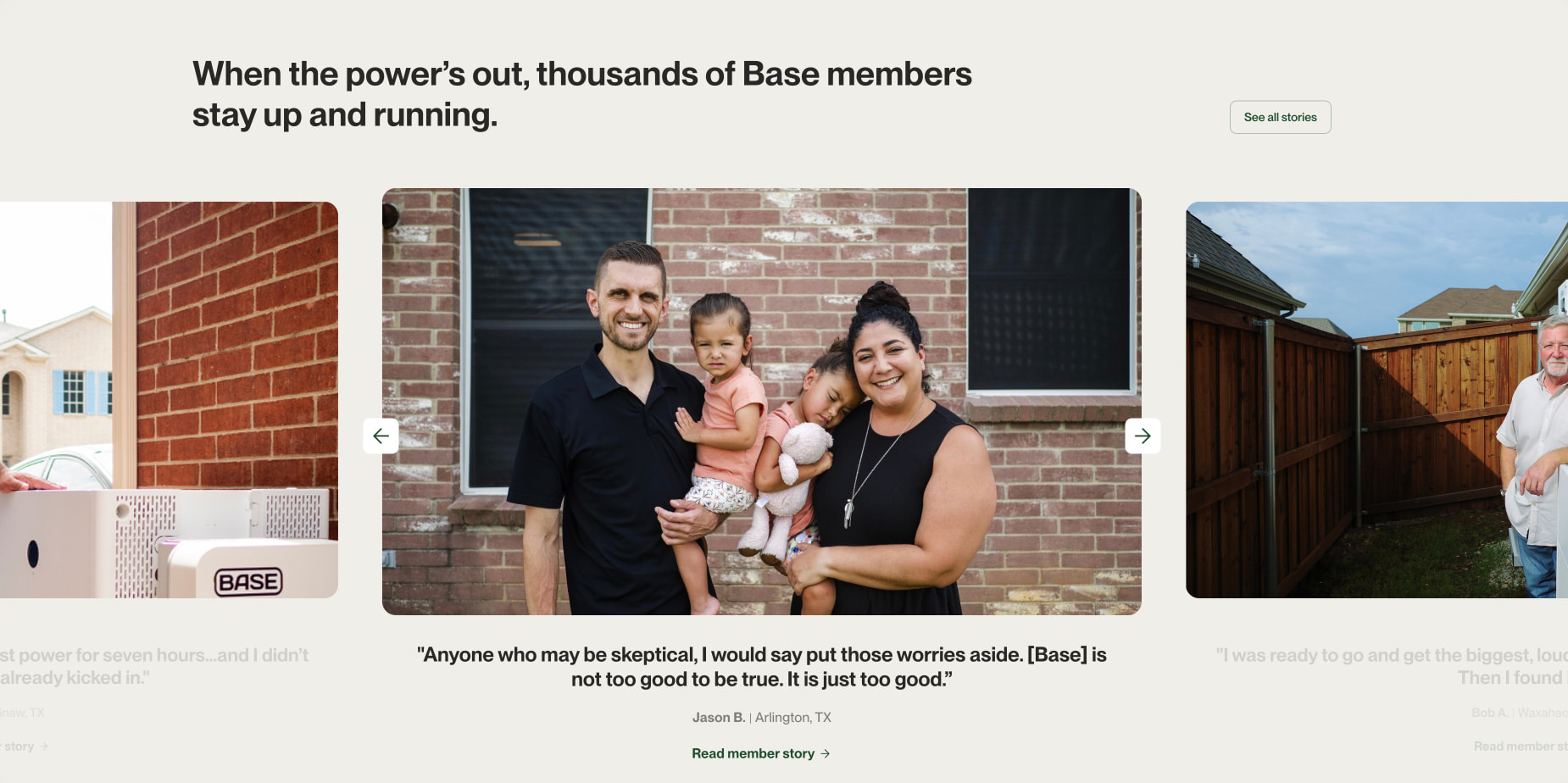 Texas' Only Energy Provider With Home Backup Power | Base Power captured website design