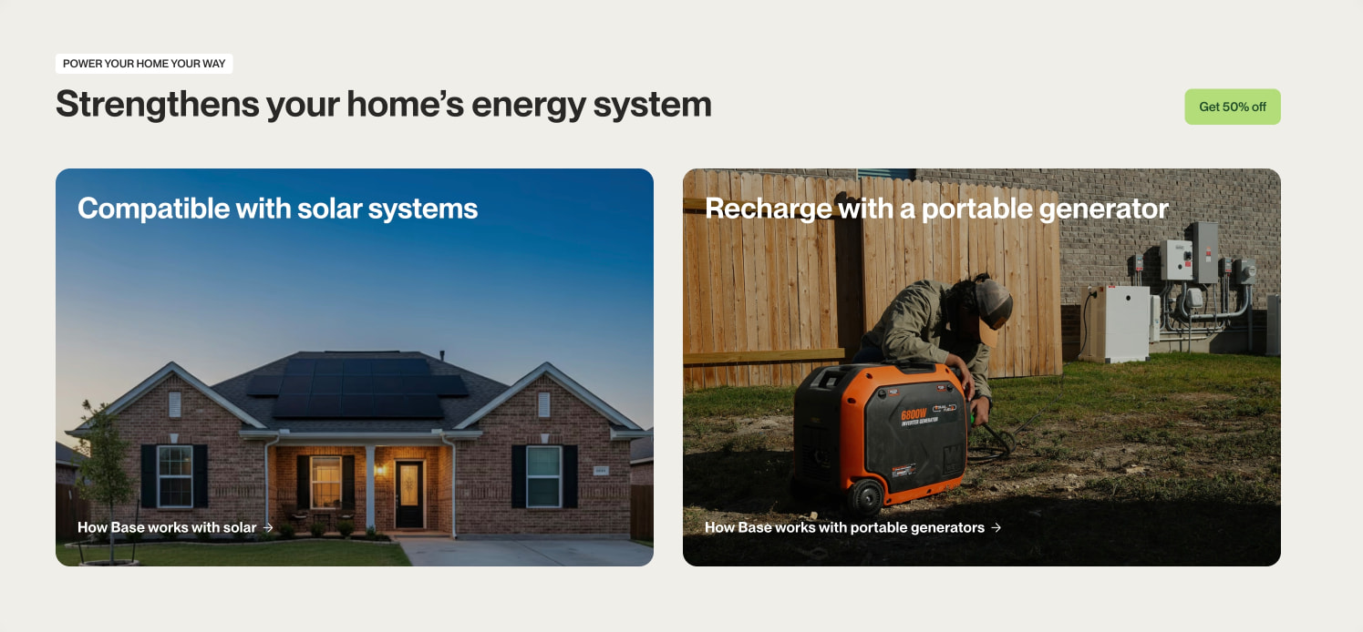 Texas' Only Energy Provider With Home Backup Power | Base Power captured website design