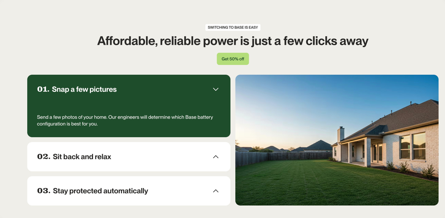 Texas' Only Energy Provider With Home Backup Power | Base Power captured website design