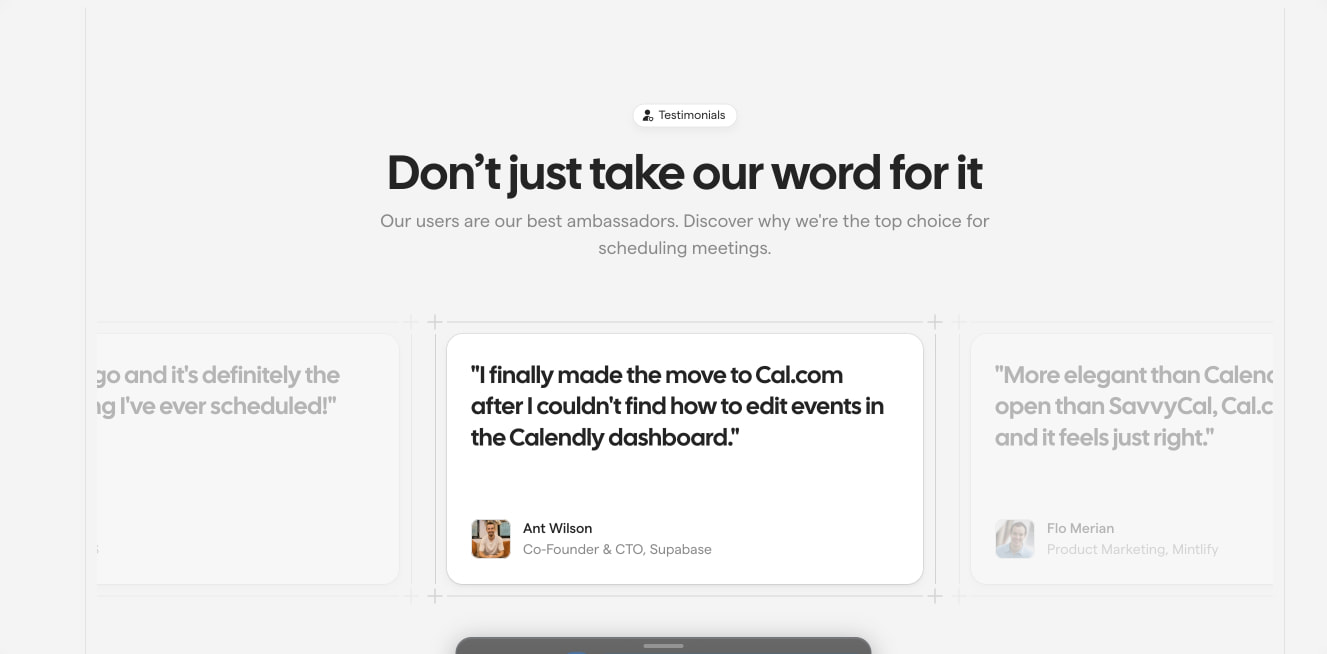 Cal.com | Open Scheduling Infrastructure captured website design