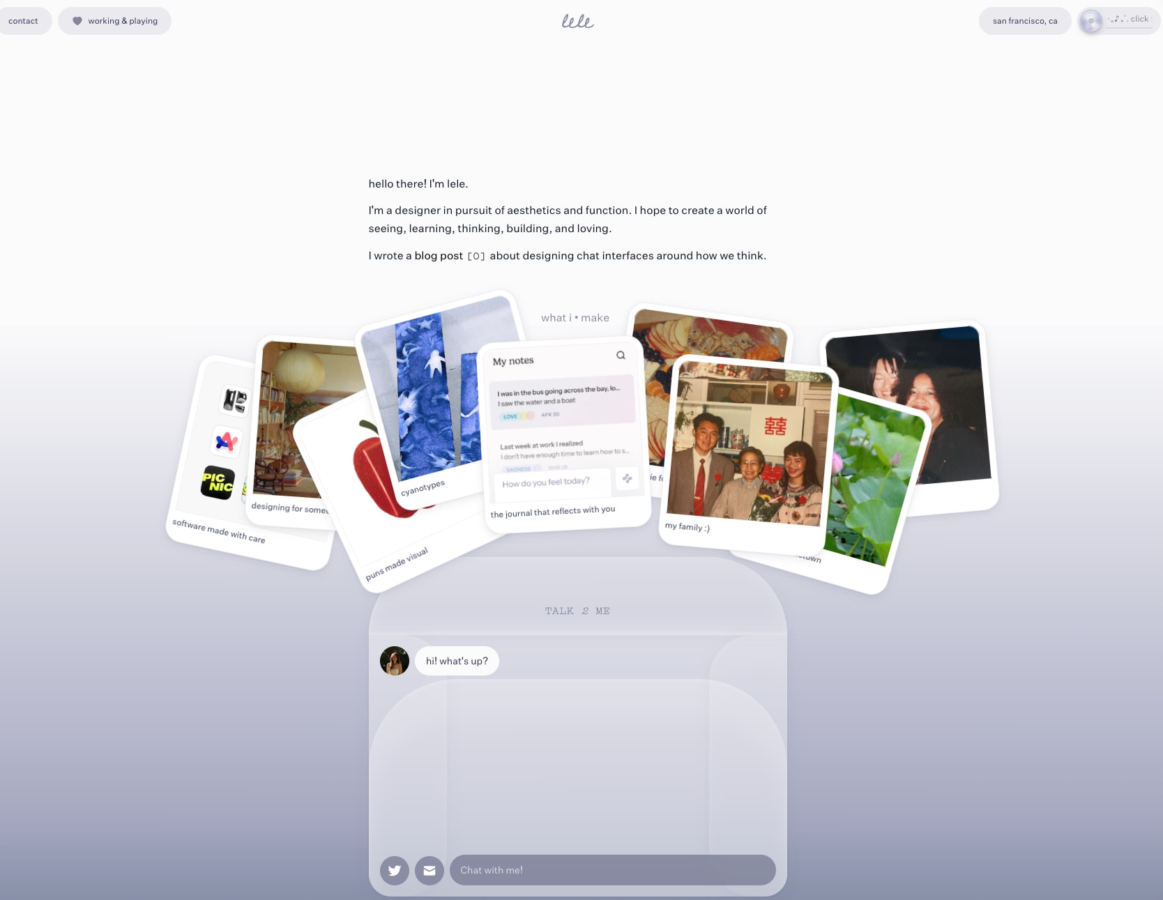 lele's portfolio captured website design