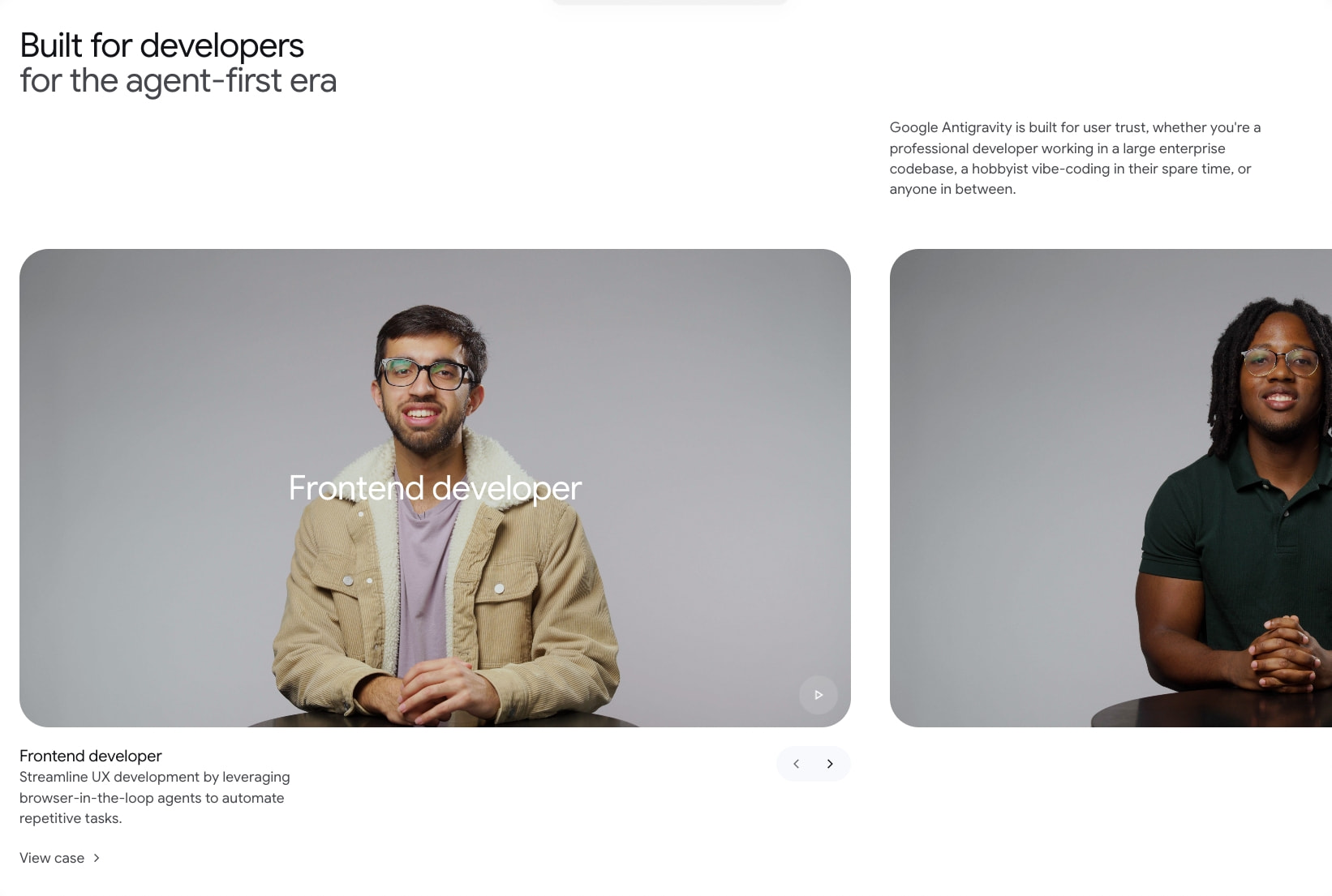 Google Antigravity captured website design