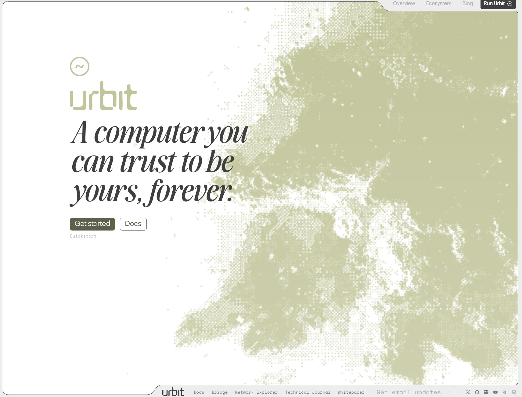 Urbit — Leave the internet behind captured website design