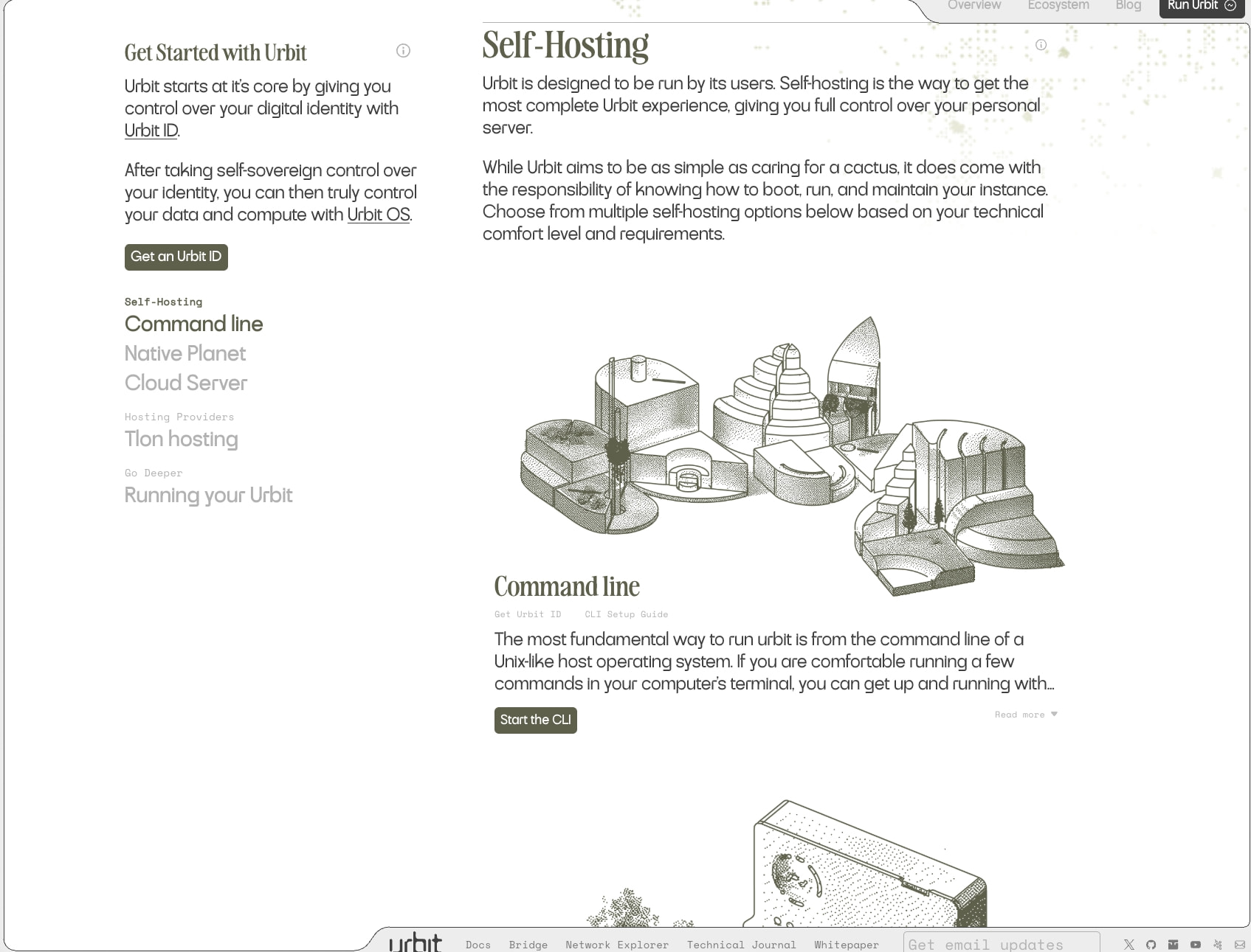 Urbit — Leave the internet behind captured website design