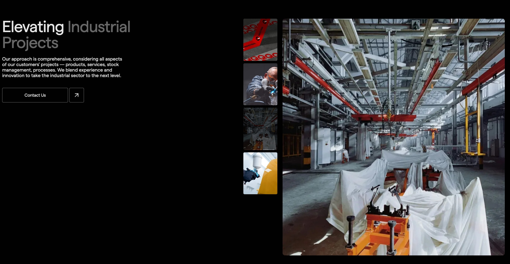 Q-Industrial — Services captured website design