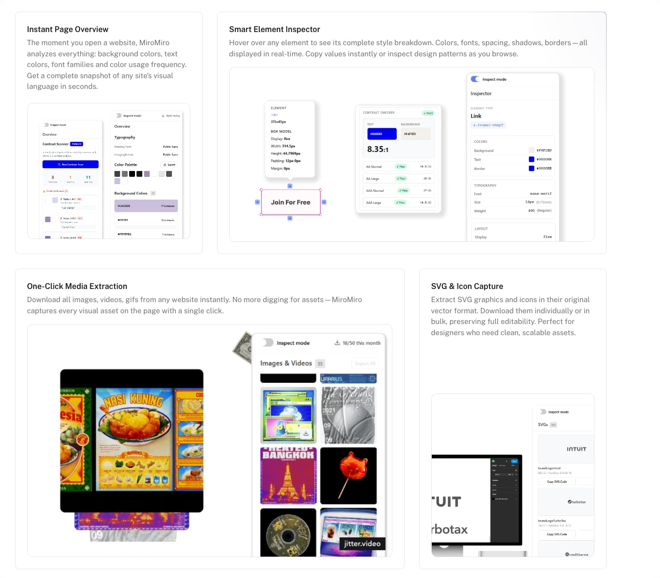 MiroMiro – Chrome Extension for Designers & Developers captured website design
