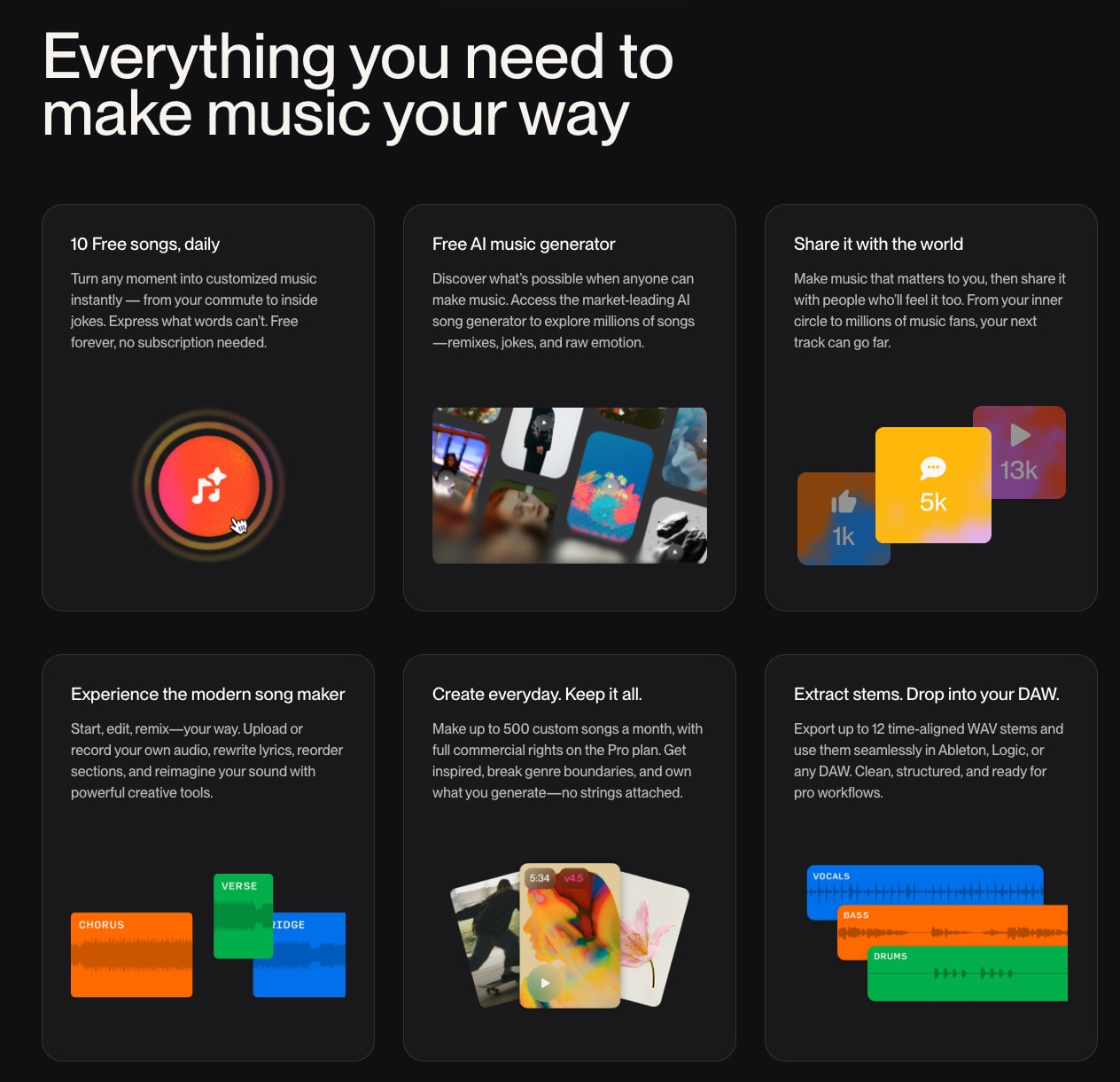 Suno | AI Music captured website design