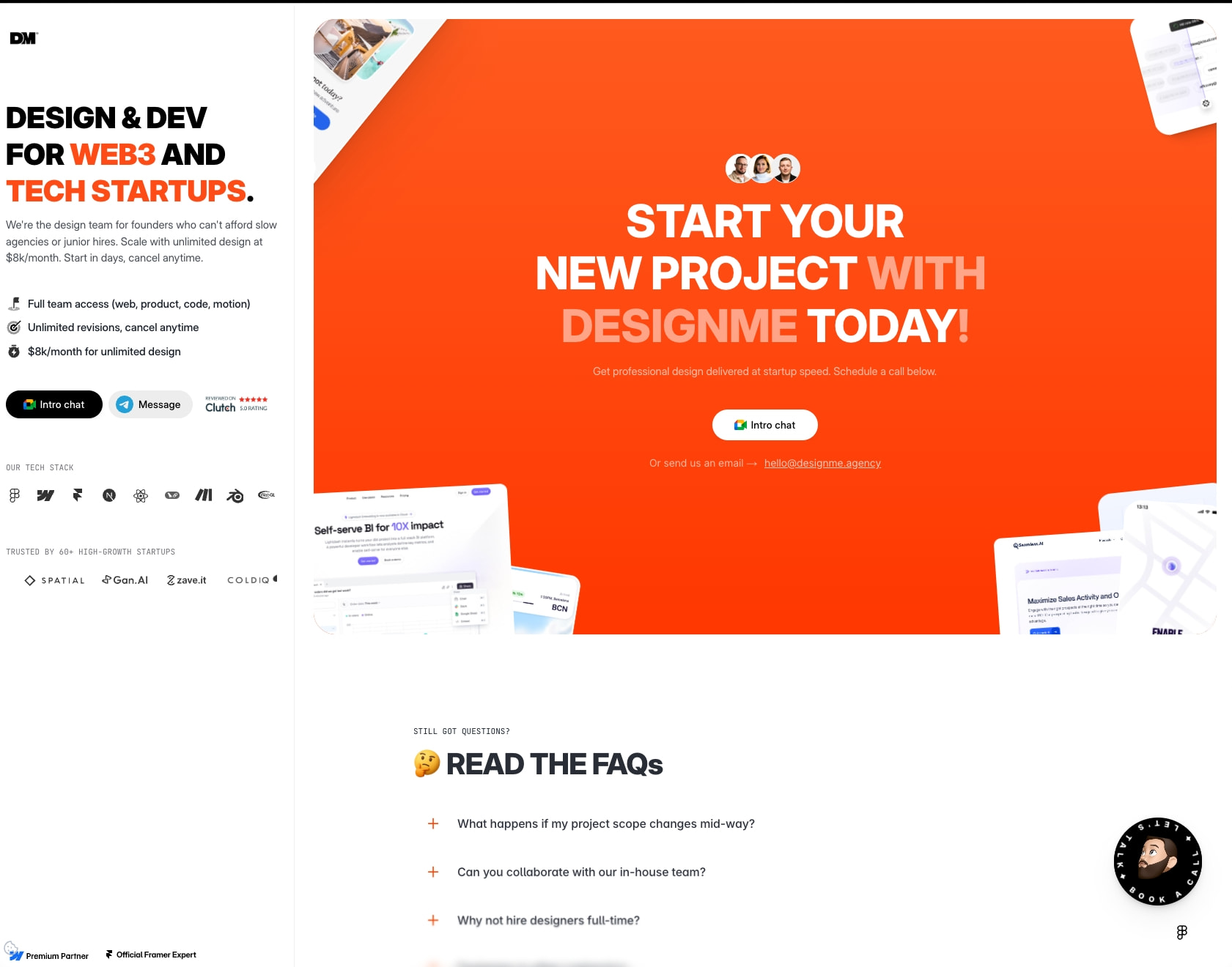 DesignMe - Your design partner for when average isn’t enough. captured website design