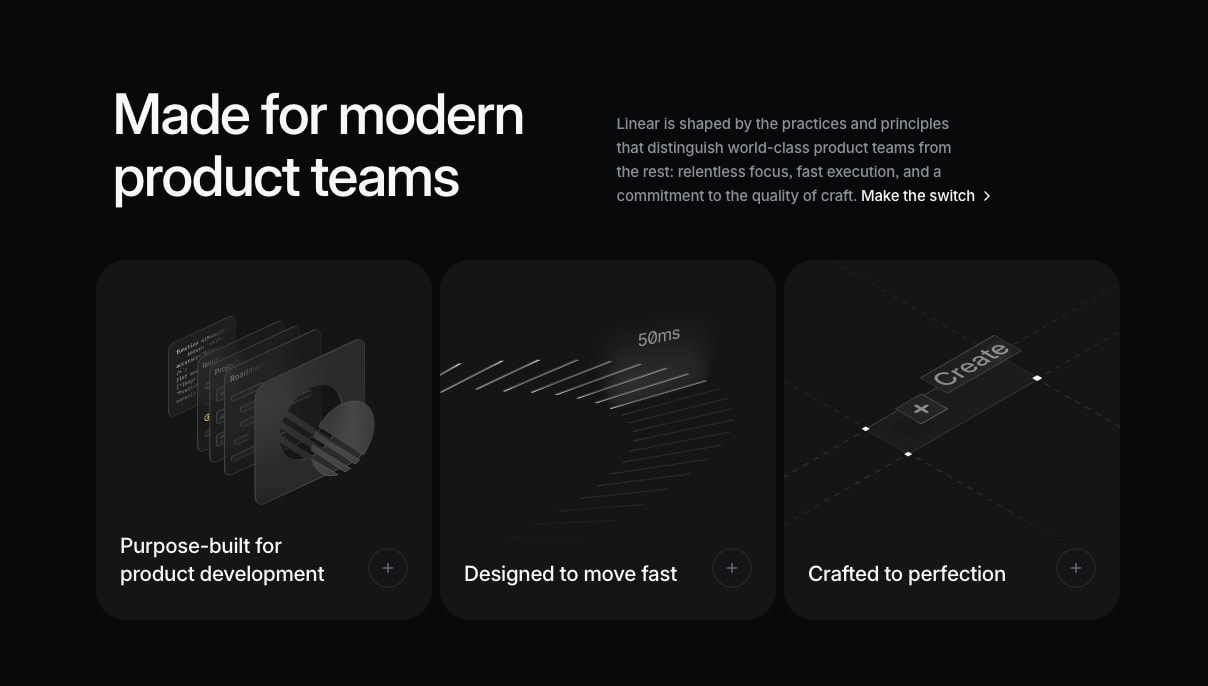 Linear – Plan and build products captured website design