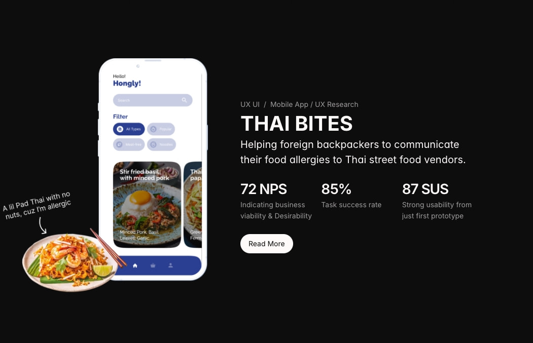 Hongly's Portfolio captured website design