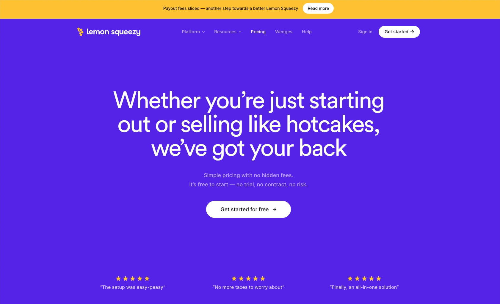 Pricing • Lemon Squeezy captured website design