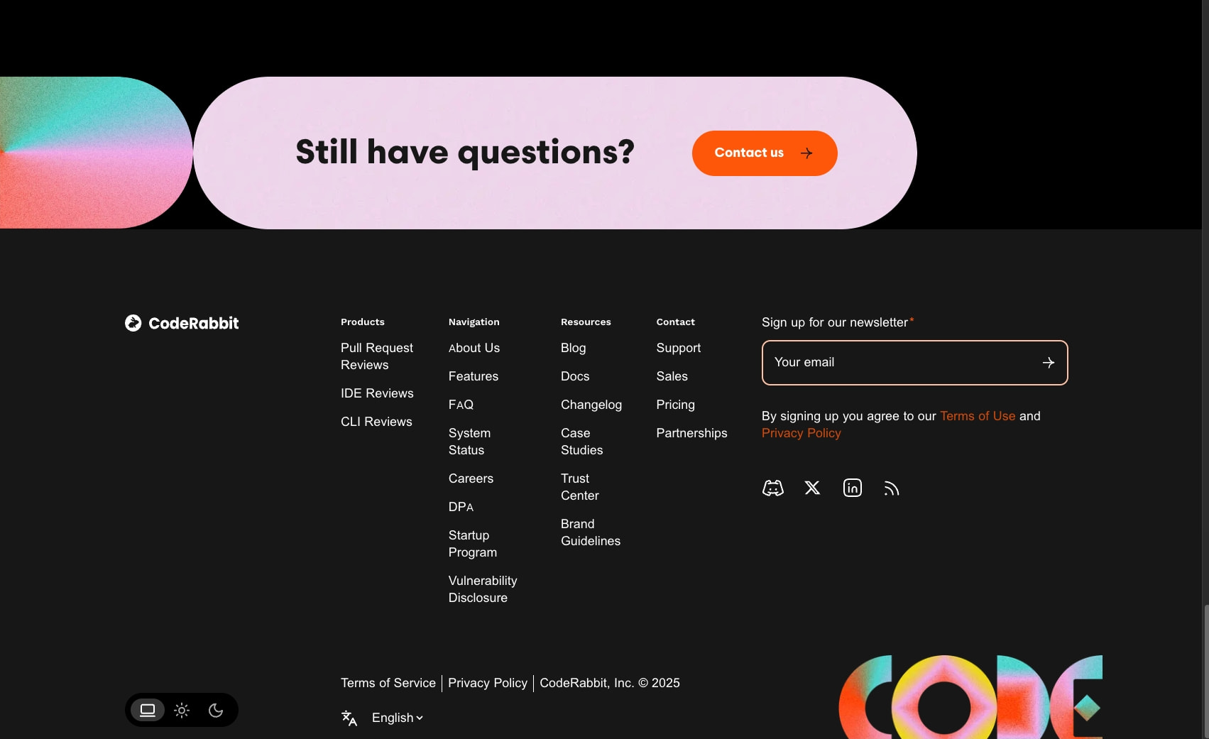 AI Code Reviews | CodeRabbit | Try for Free captured website design