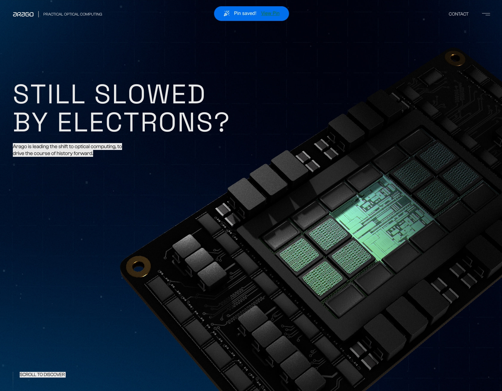 Arago captured website design