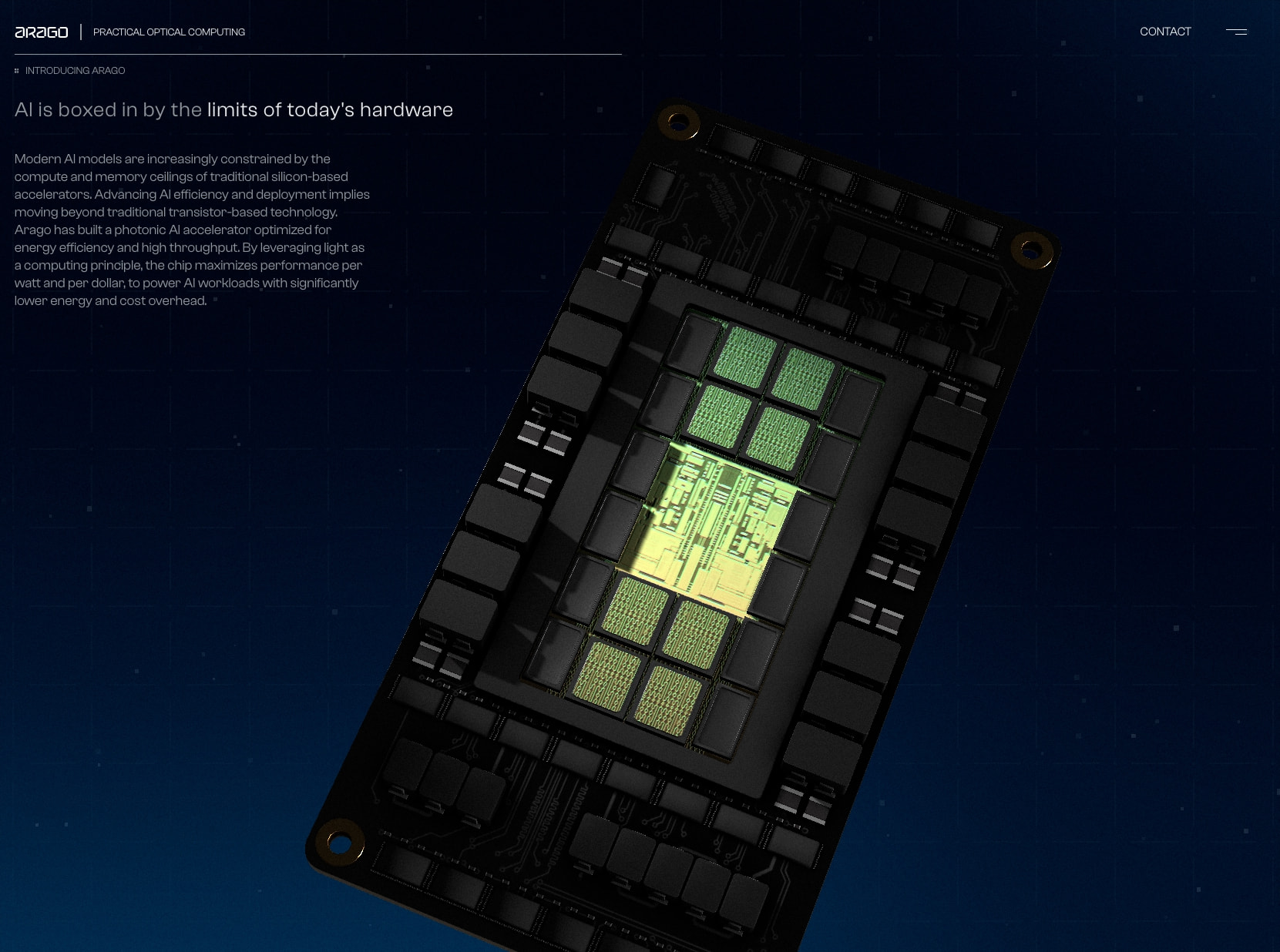 Arago captured website design