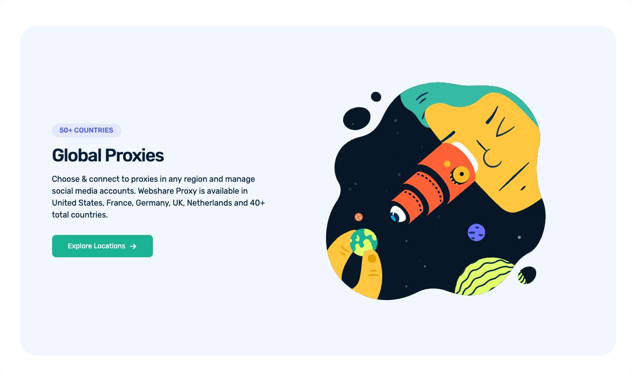 Buy Proxies For Social Media (Twitter, Facebook, OnlyFans...) captured website design