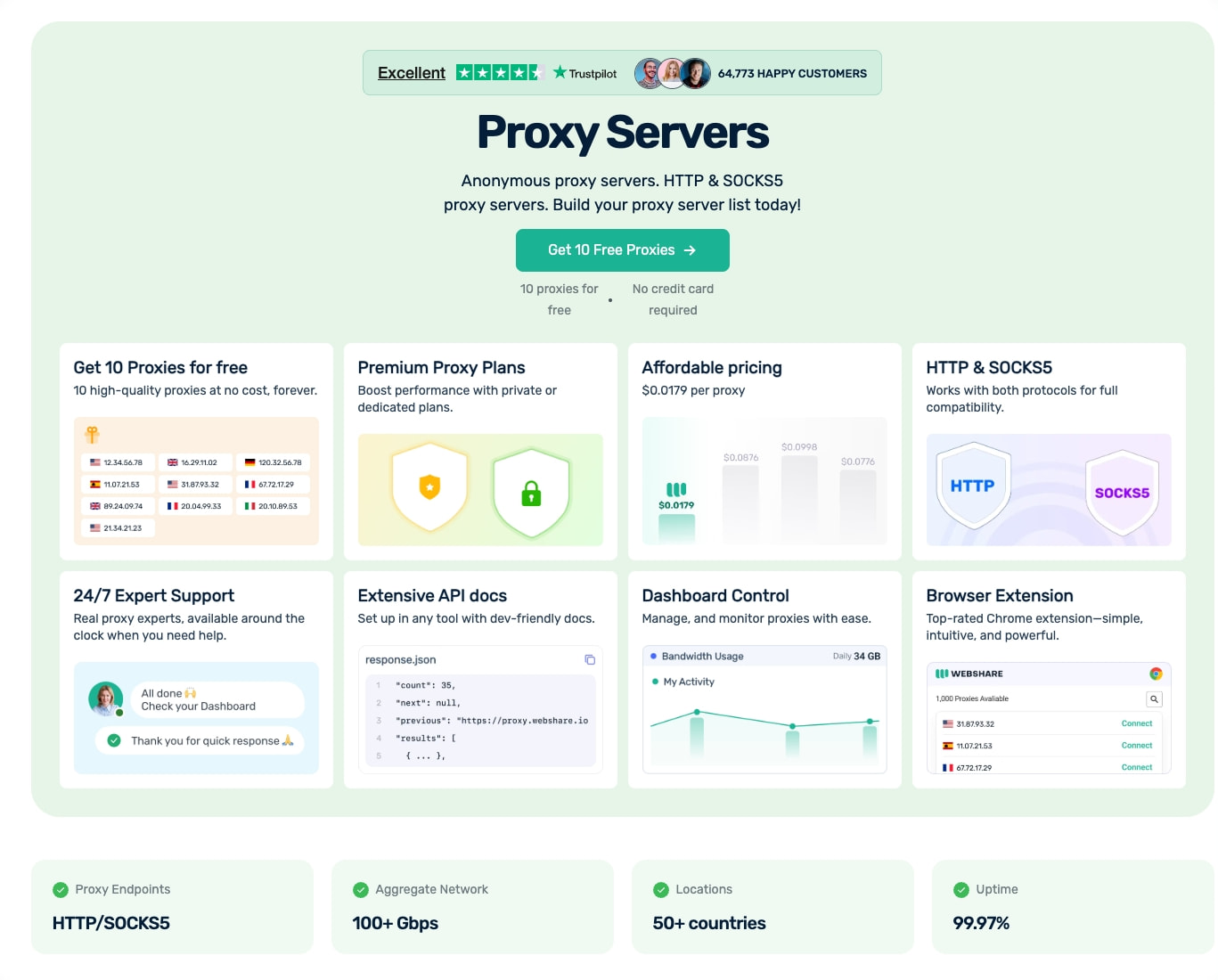 Buy Proxy Servers | 100 Proxies for $2.99 | Webshare captured website design