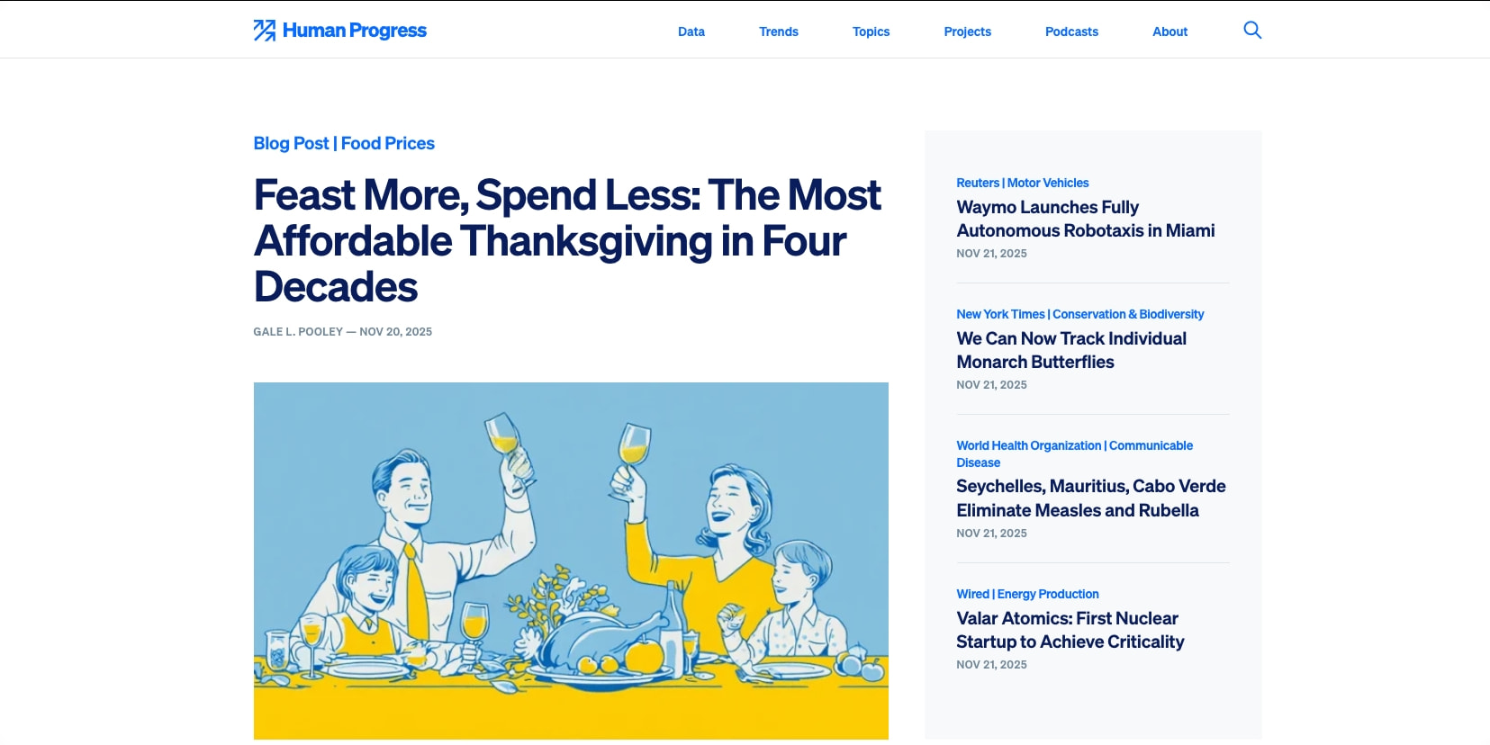 Home - Human Progress captured website design