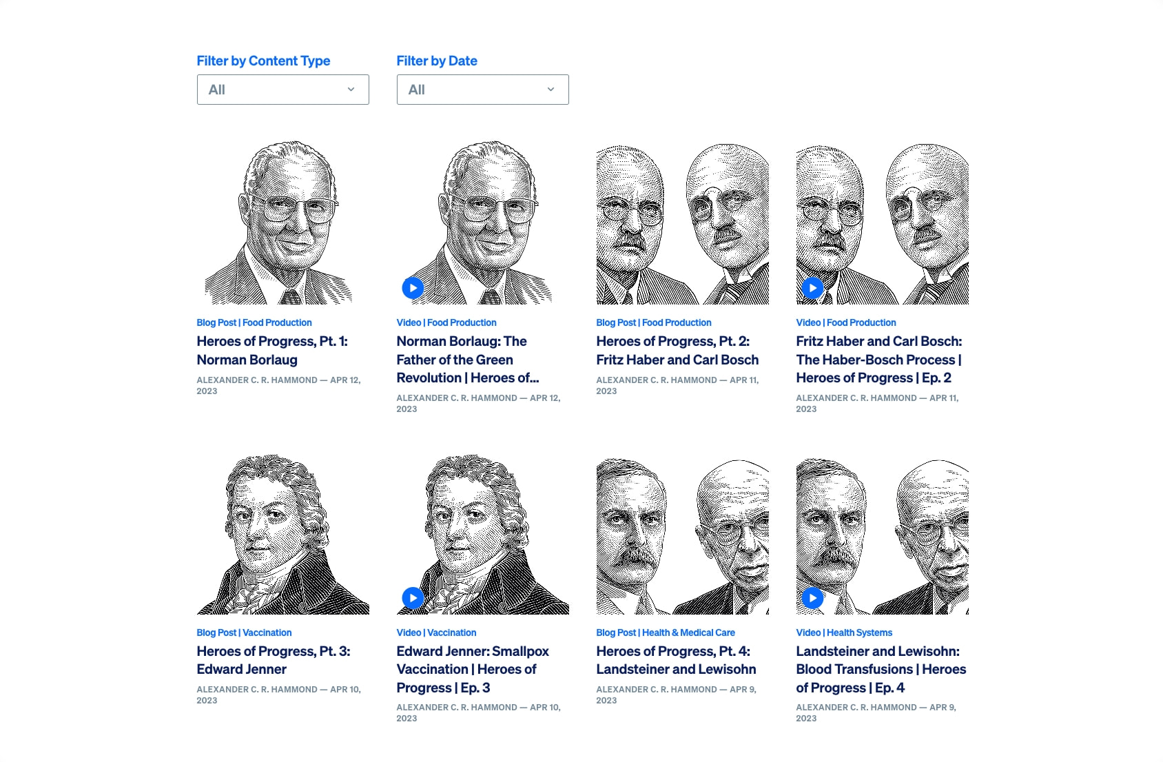 Heroes of Progress - Human Progress captured website design