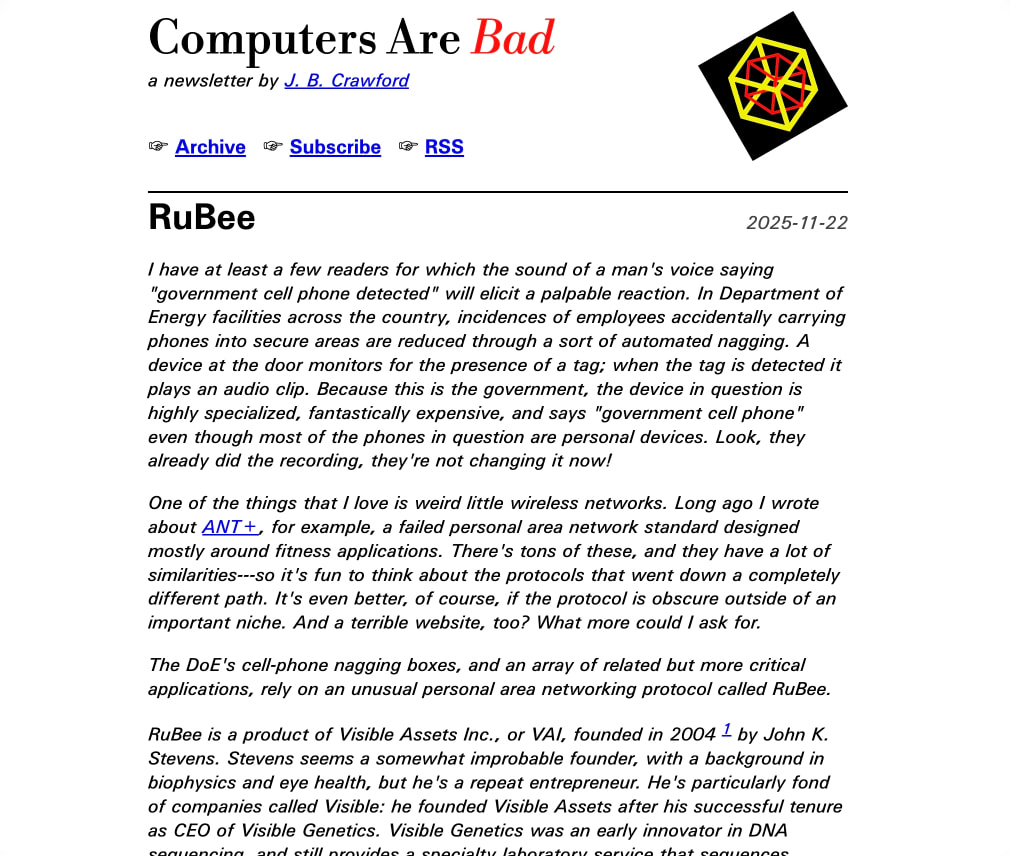 RuBee captured website design