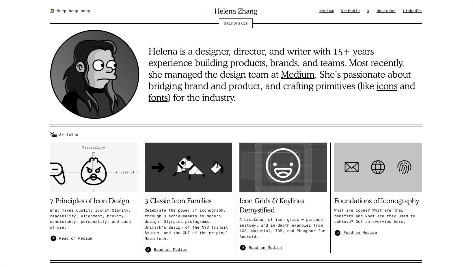 Helena Zhang captured website design