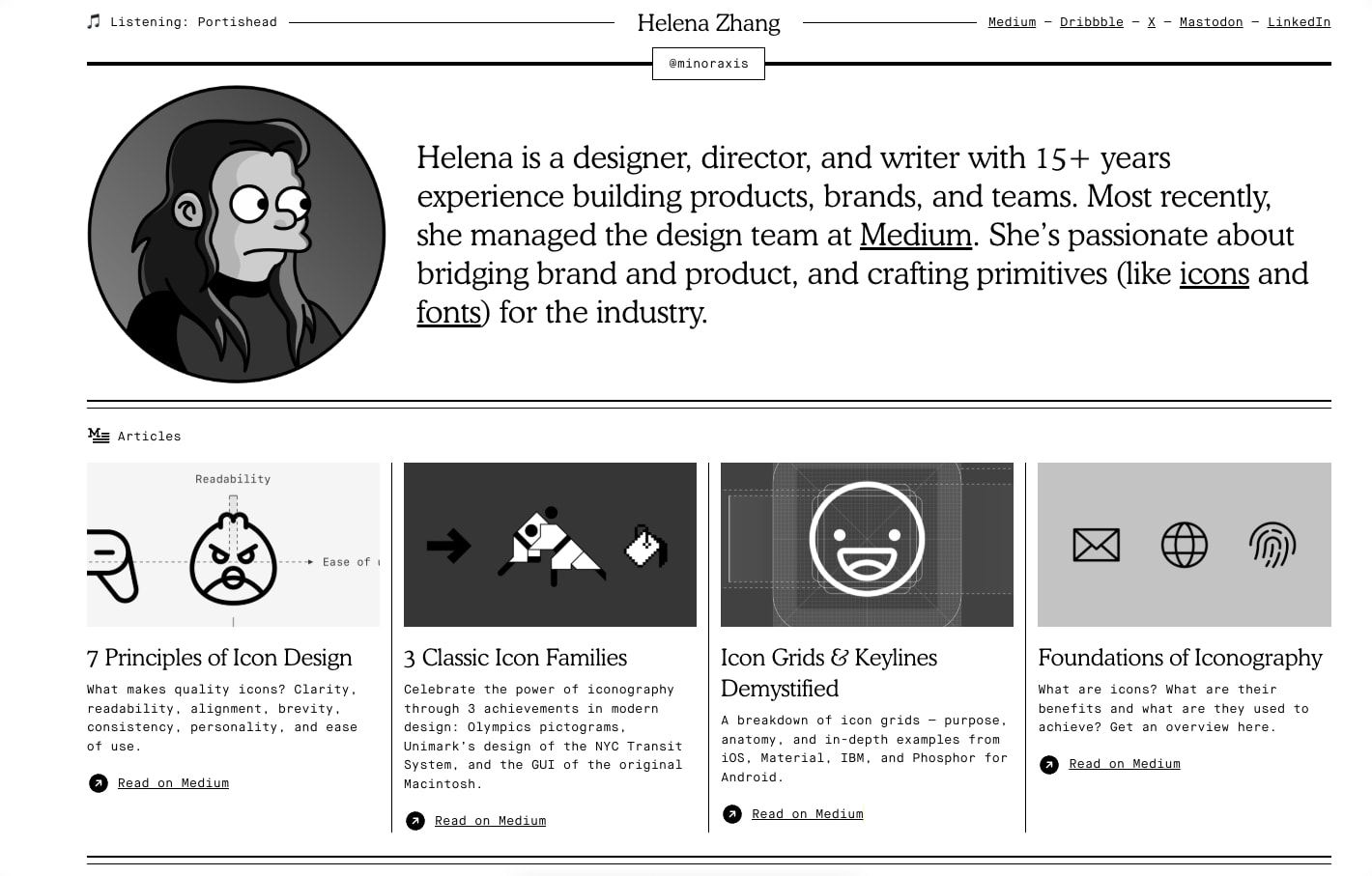 Helena Zhang captured website design
