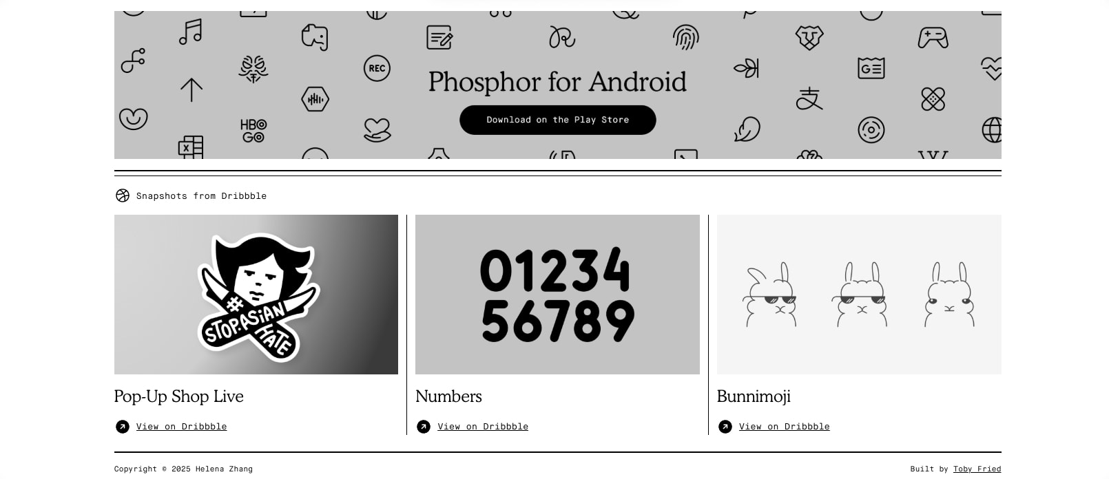 Helena Zhang captured website design