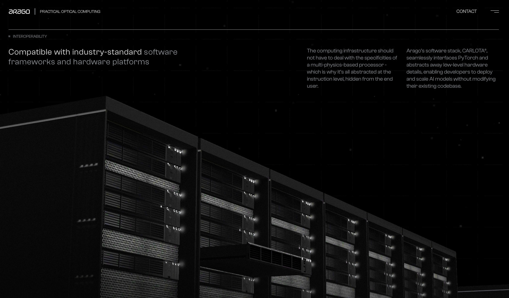 Arago captured website design
