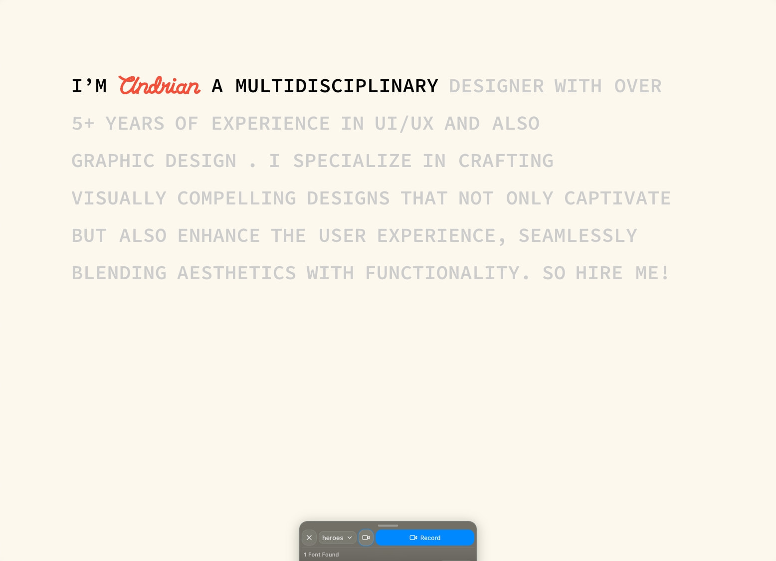 Andrian Syahroni Home captured website design