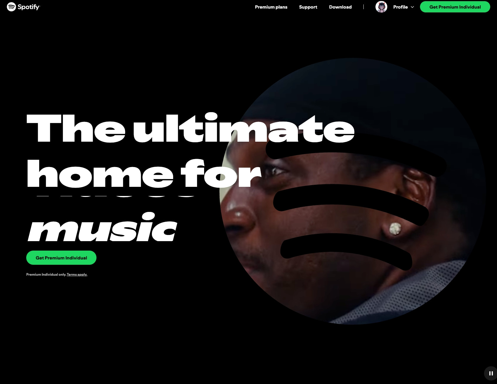 Spotify Premium - Spotify (US) captured website design