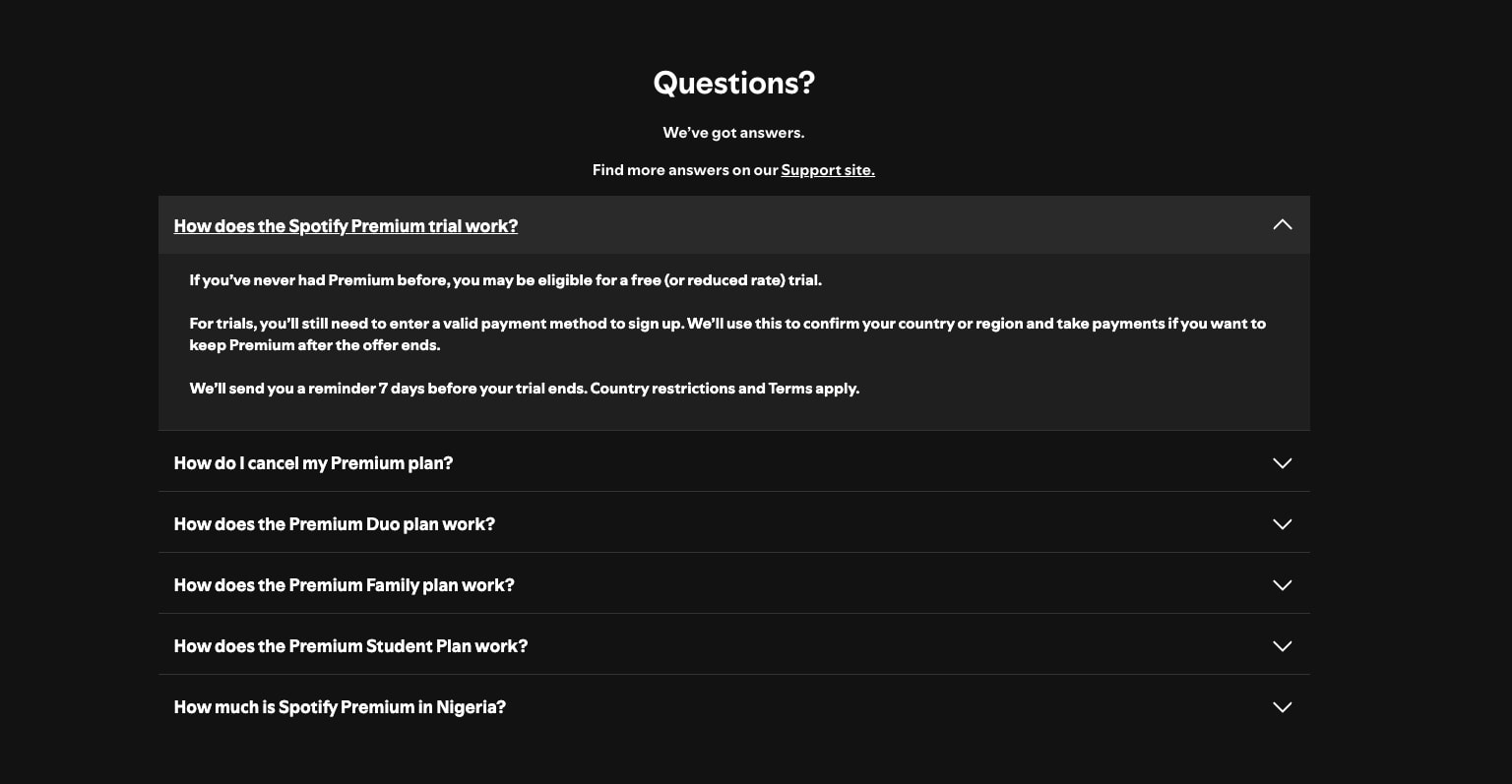 Spotify Premium - Spotify (NG) captured website design