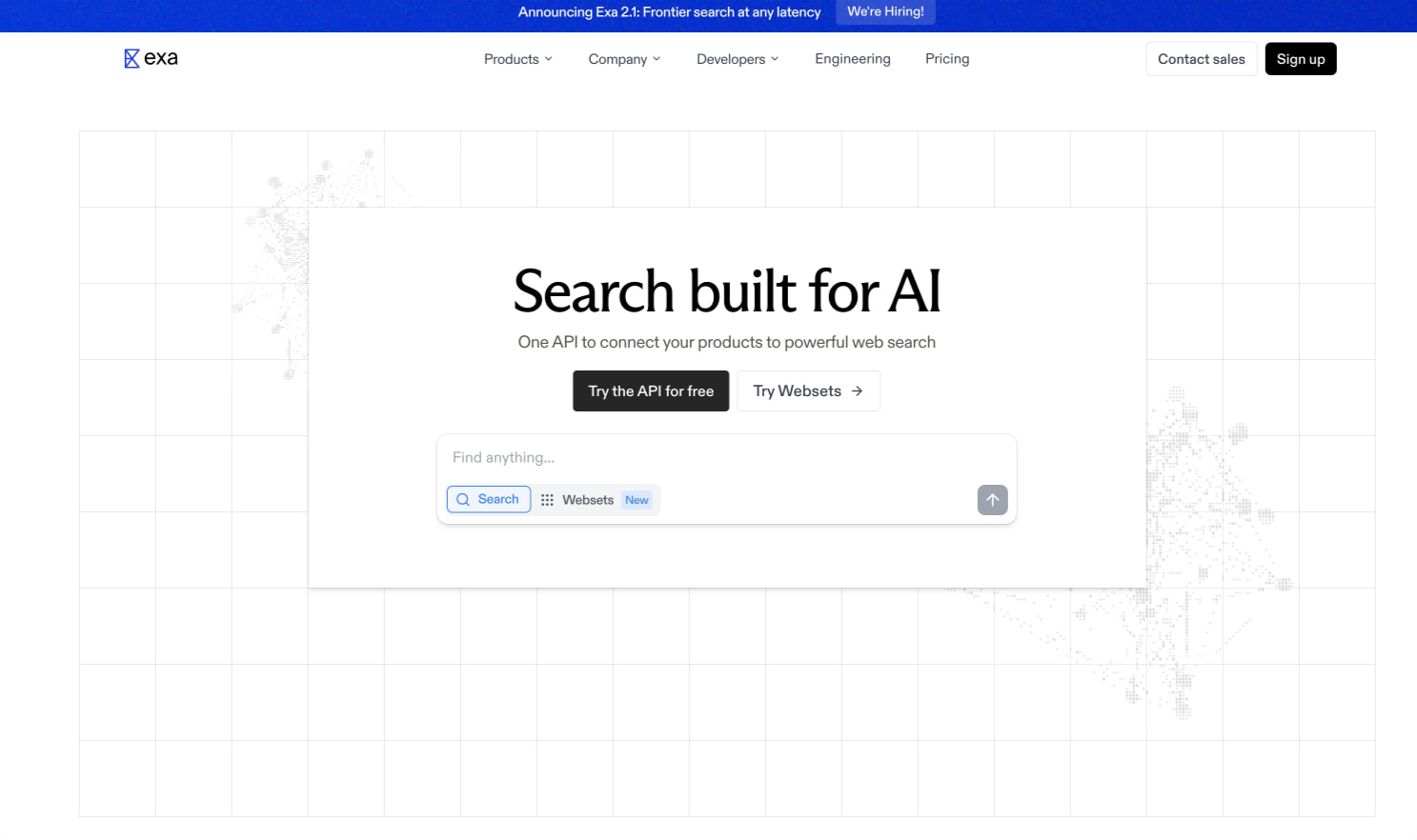 Exa | Web Search API, AI Search Engine, & Website Crawler captured website design