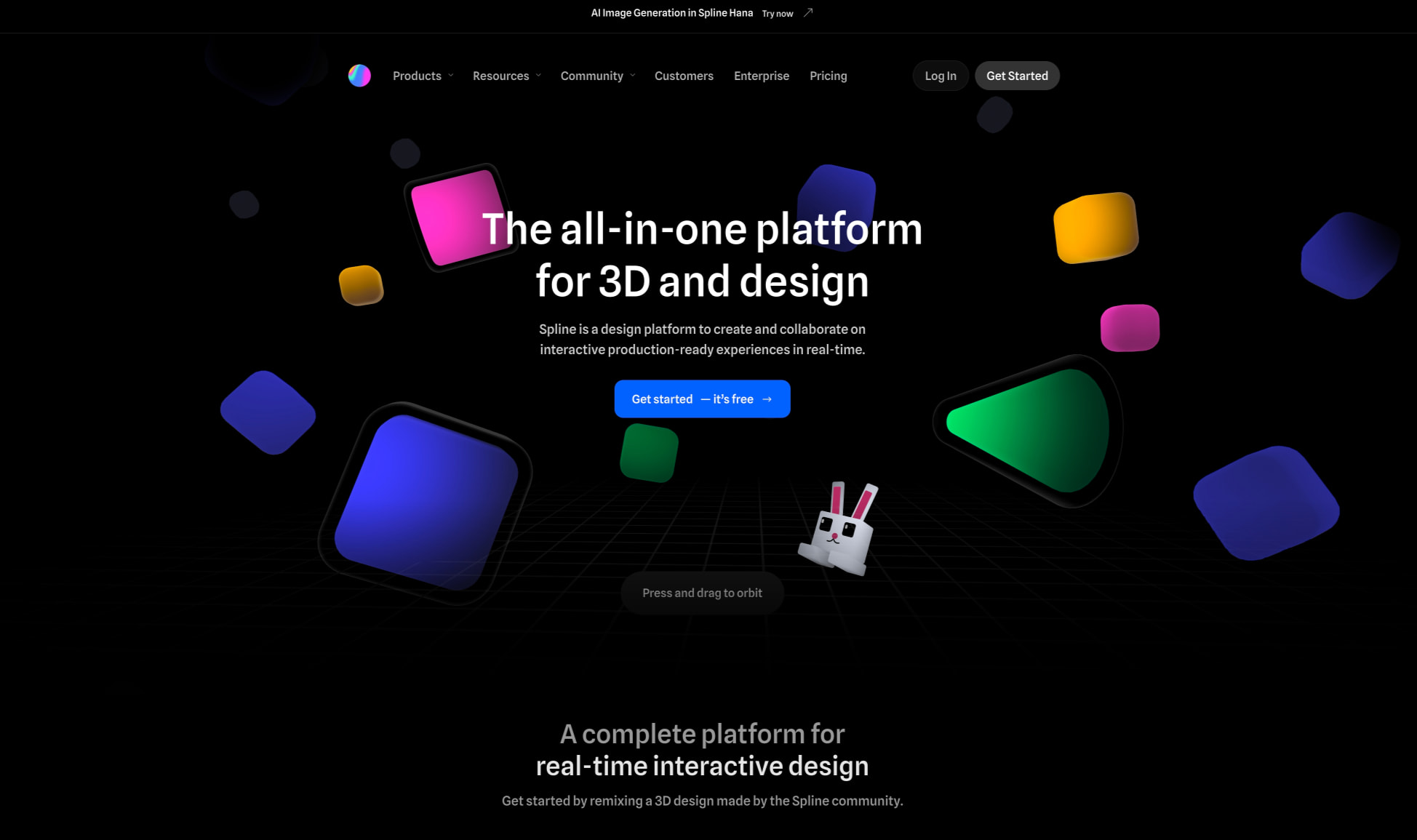 Spline - 3D Design tool in the browser with real-time collaboration captured website design