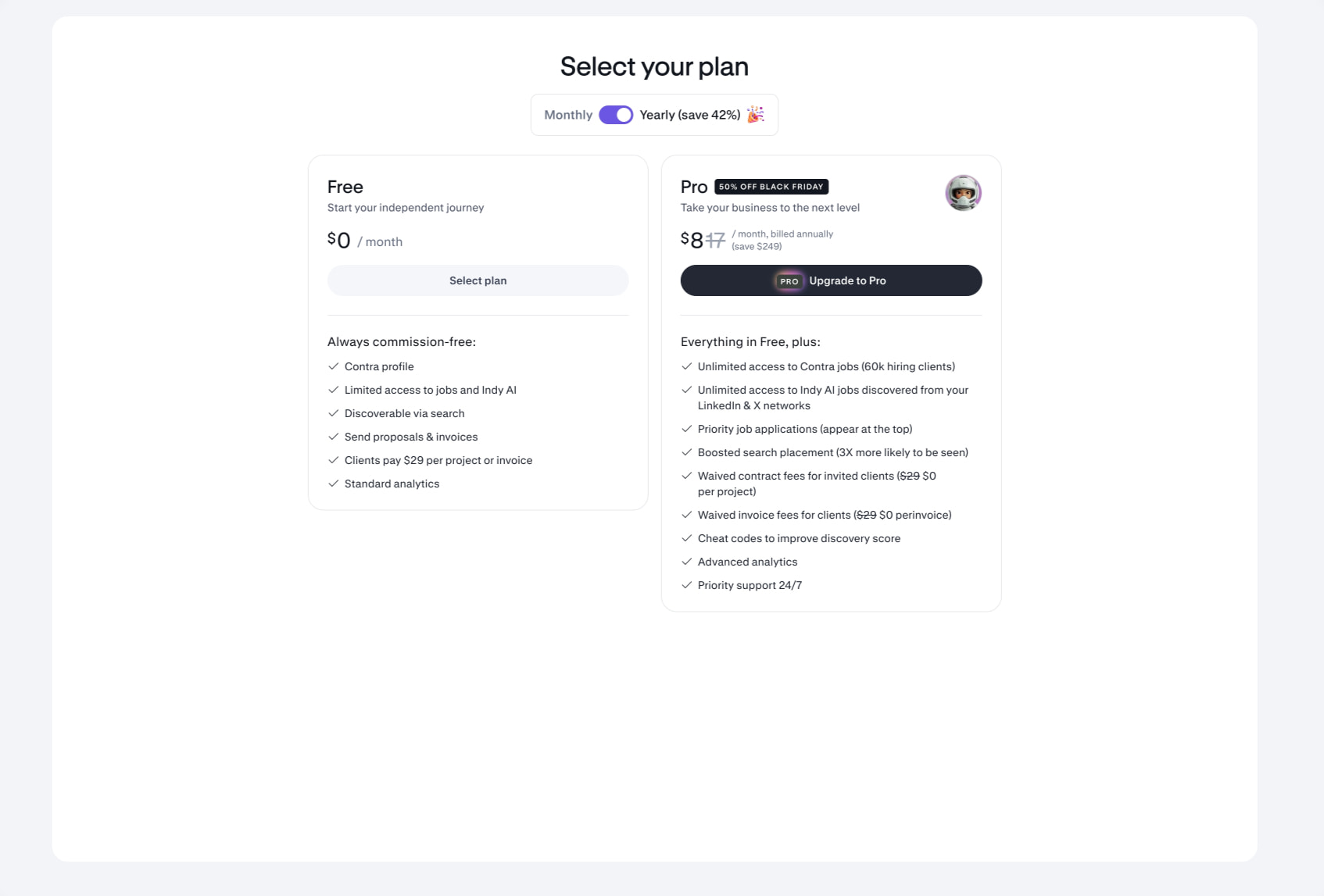 Get started | Contra captured website design