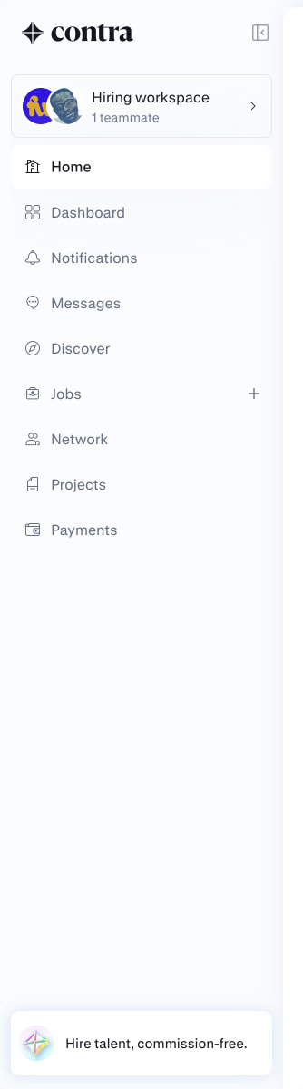 Community | Contra captured website design