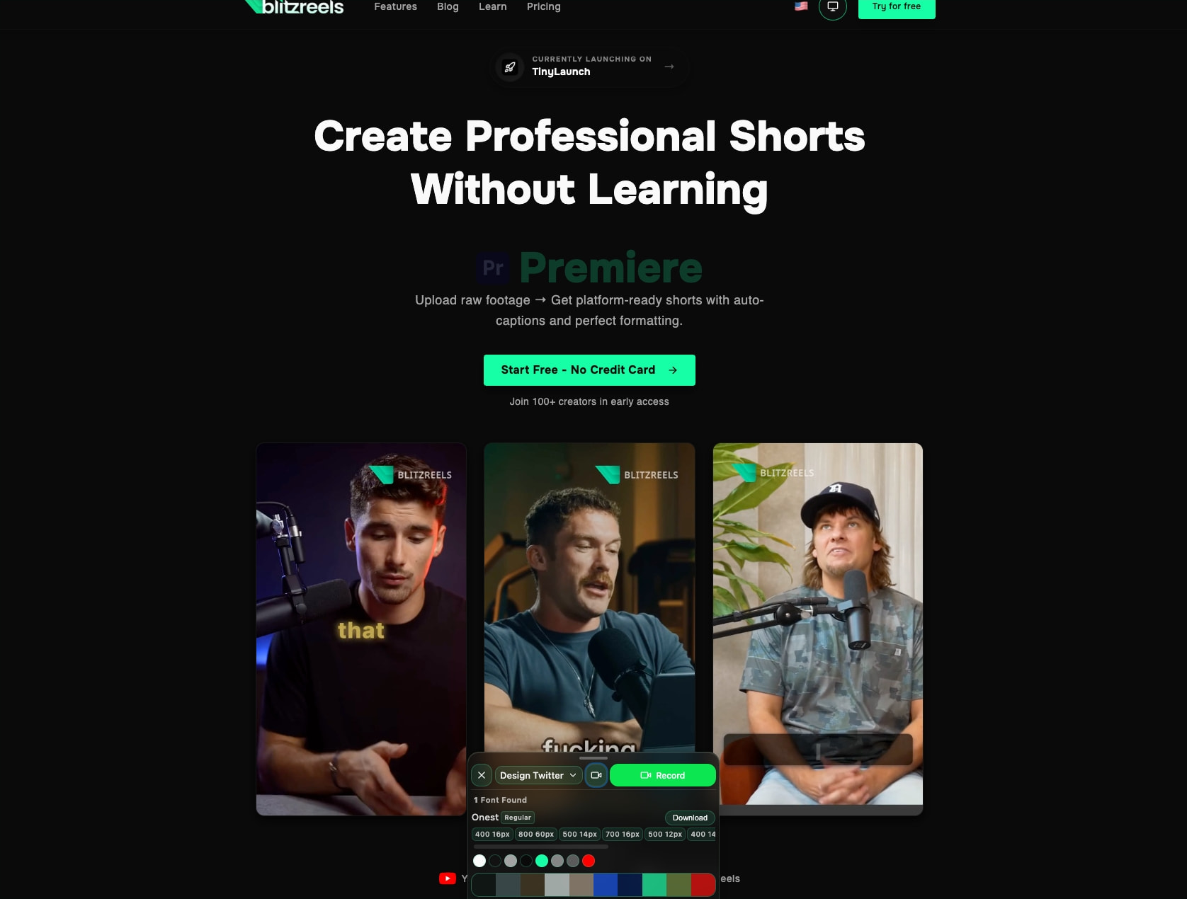 BlitzReels – Film. Click. Cash in. | BlitzReels captured website design