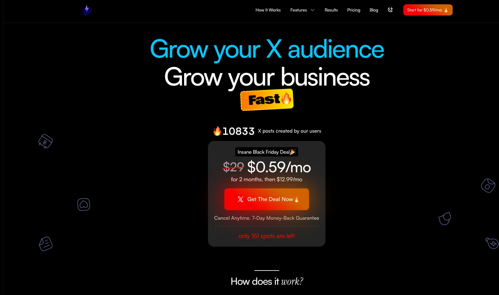 SupaBird.io - Grow on X with Viral Posts captured website design